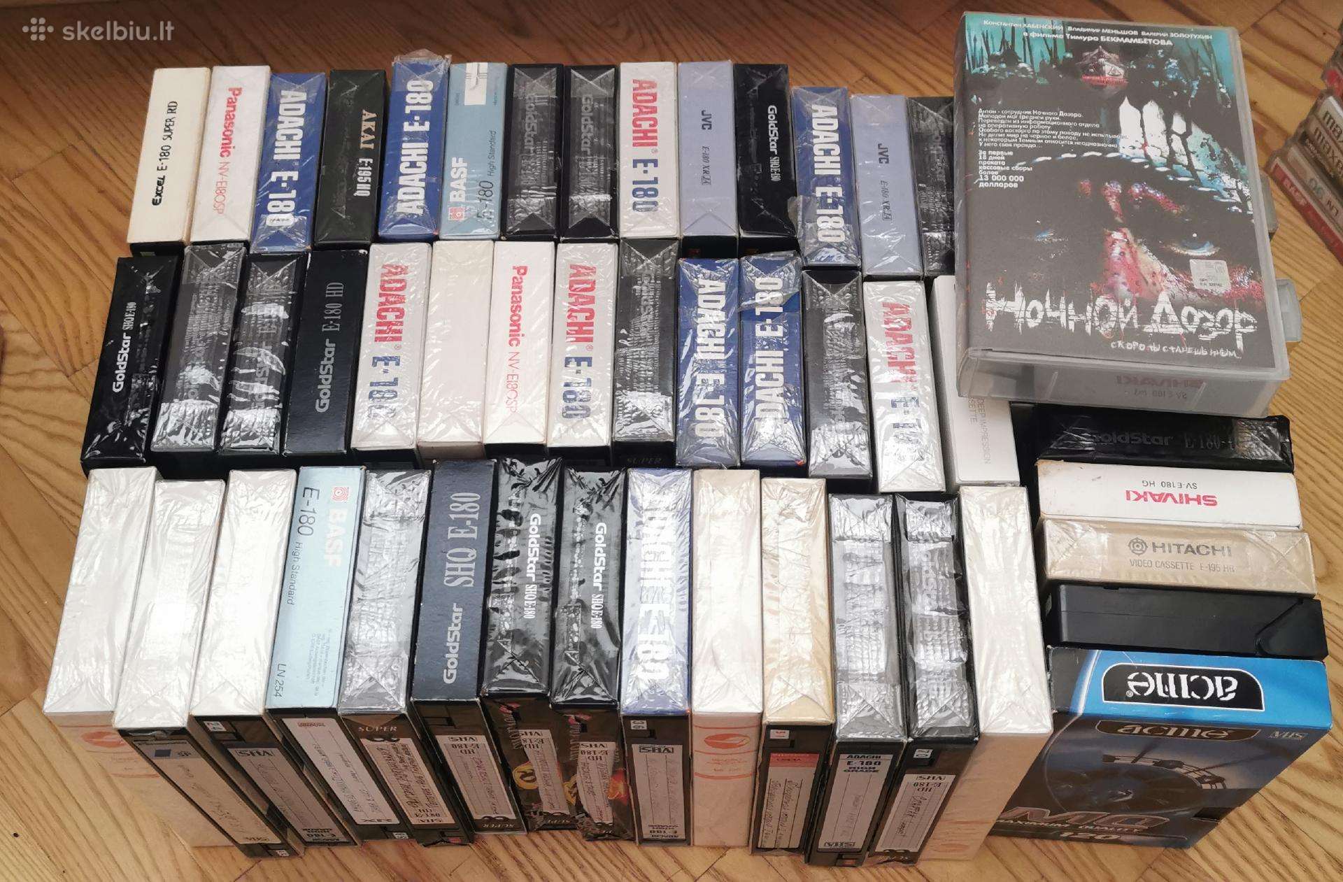 Vhs įrašytos videokasetes Basf, Goldstar, Hitachi