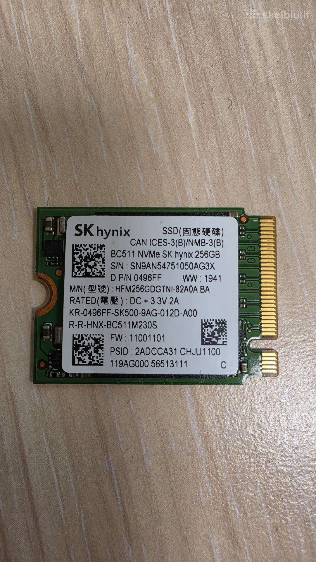 SSD Diskas Nvme M.2 2230 256gb Pcie Gen3