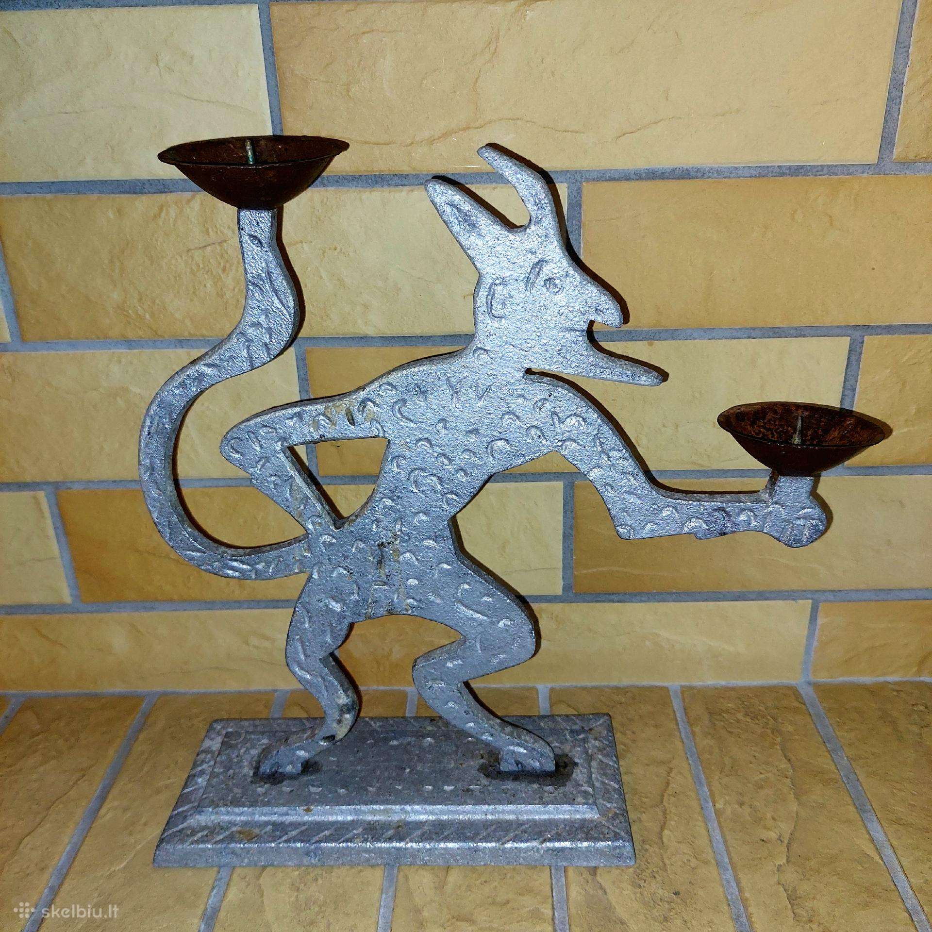 Žvakidė metalinė Velnias 28/26cm.1960-70m.