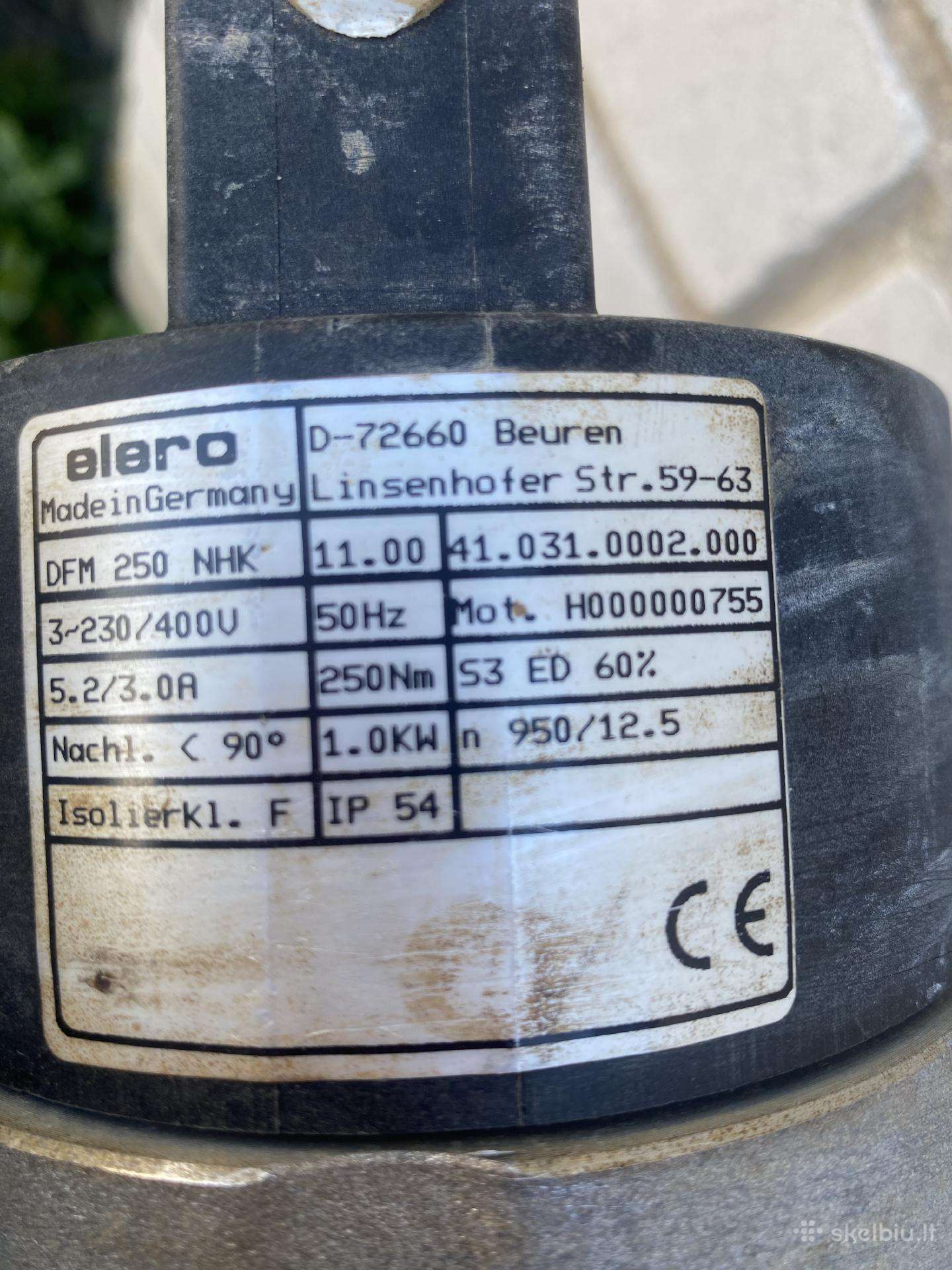 3vnt. motoreduktoriai 1kw