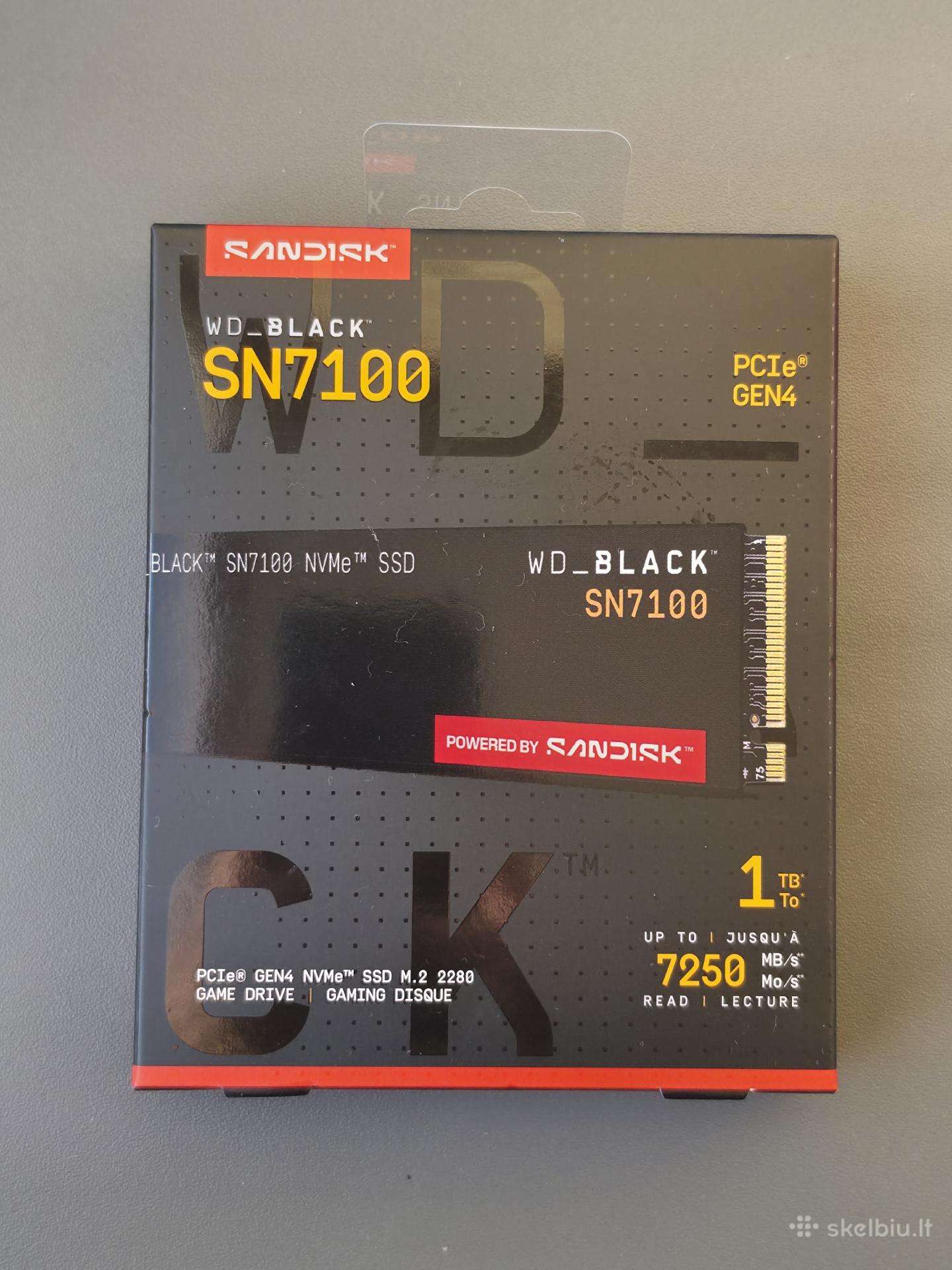 Naujas Wd Black Sn7100 1 TB SSD – neatidarytas