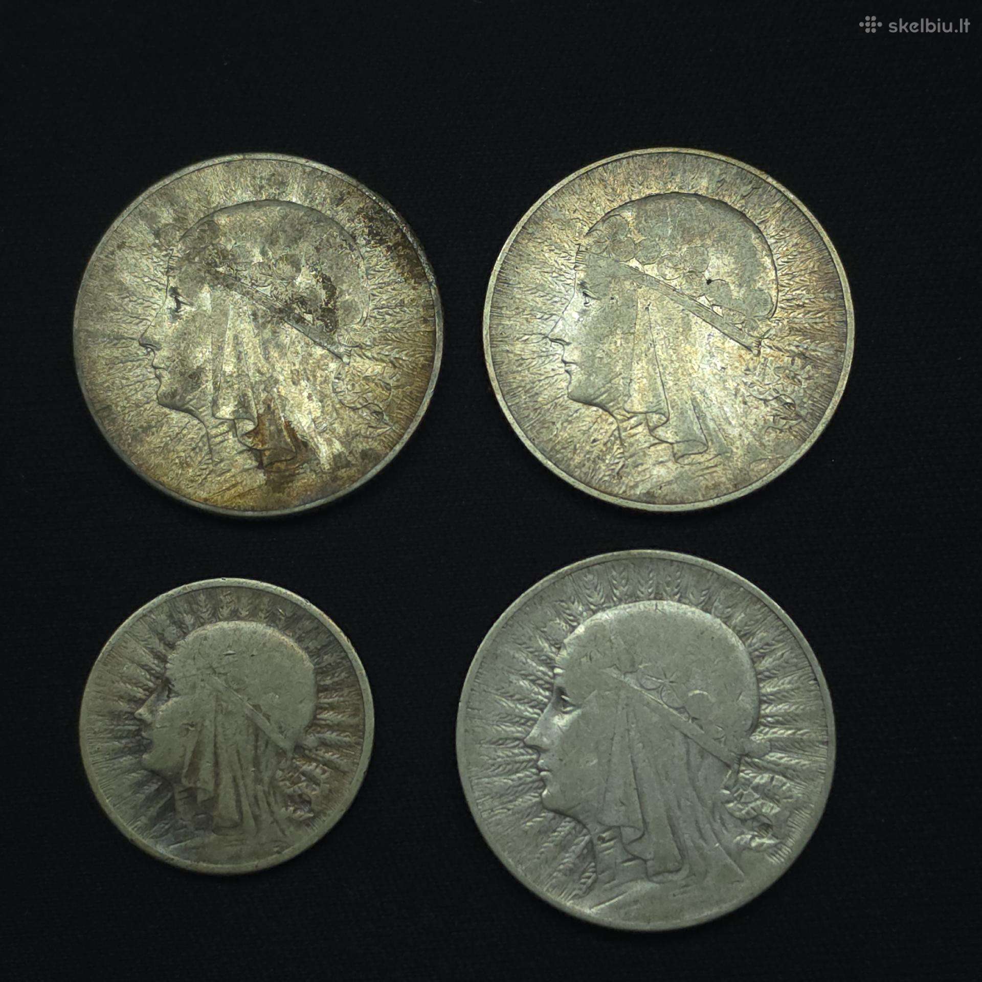 Sidabrinių Lenkijos monetų rinkinys (4 vnt.)