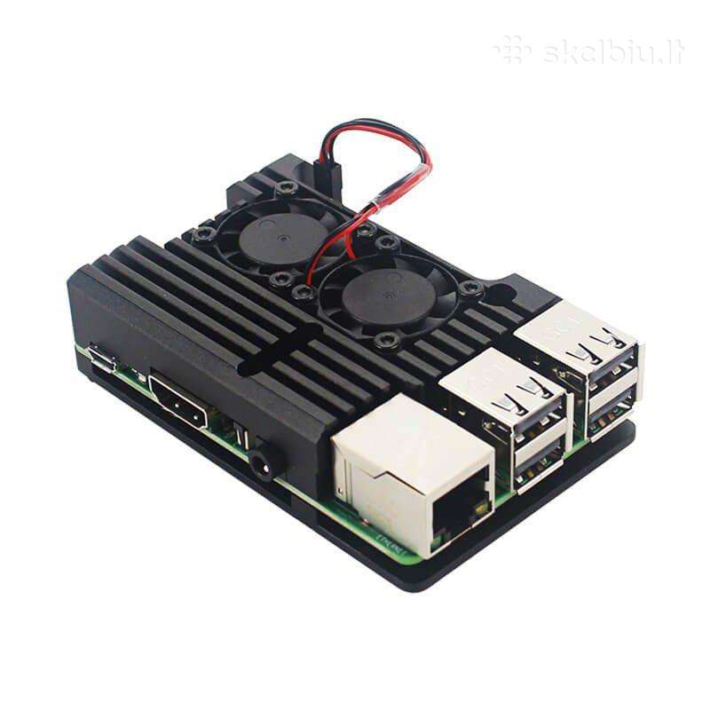 Raspberry Pi 3b+ kompiuteriukas + Alu Double Fan