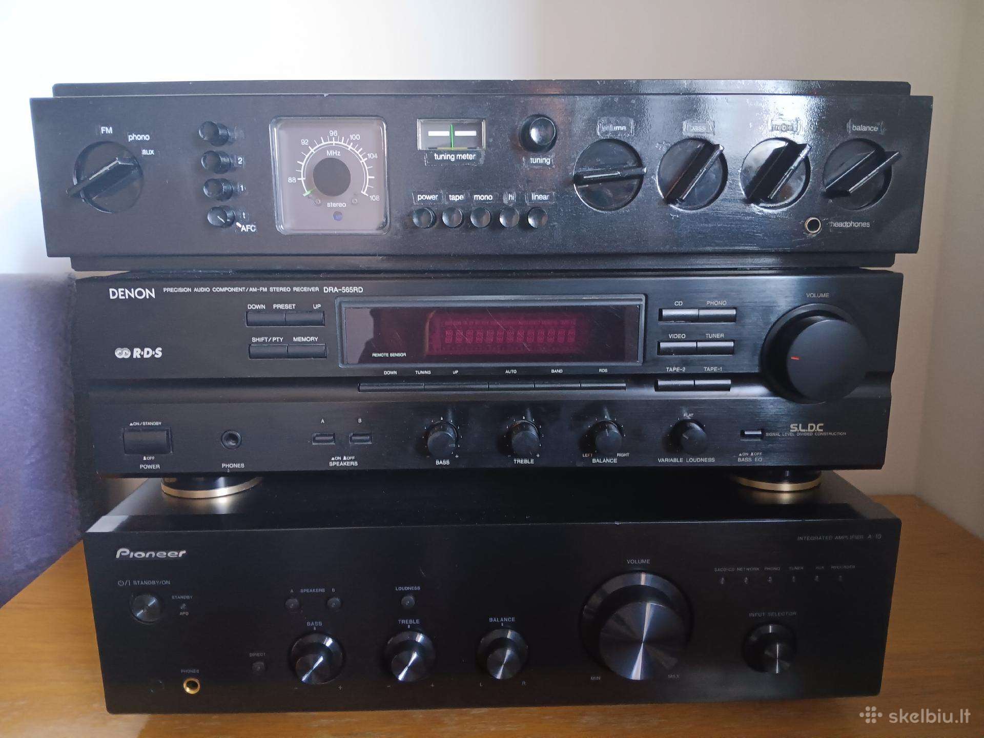 Denon , Pioneer , Sonab stiprintuvai, resyveriai.