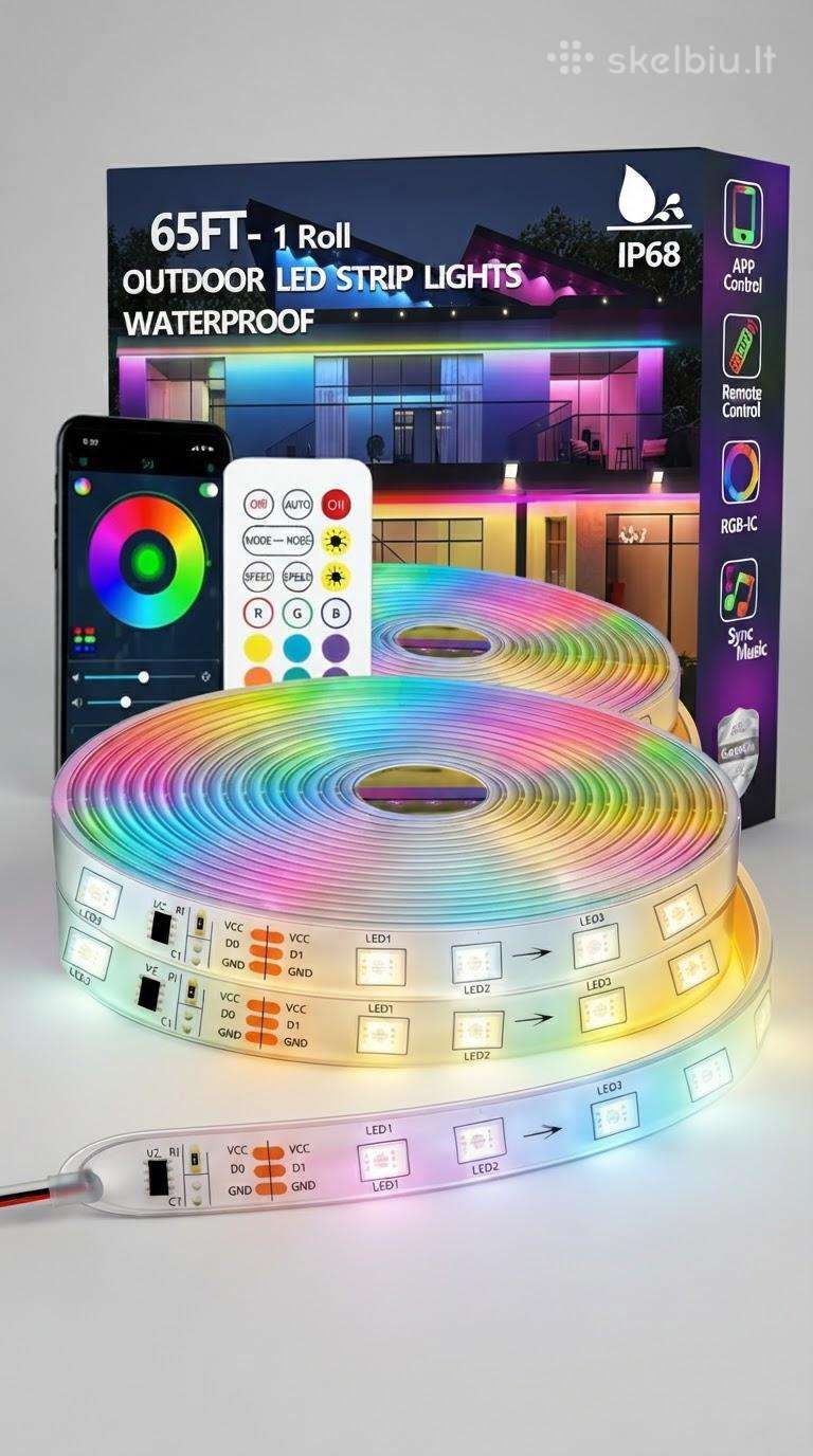 Lauko LED juosta Ip68spalvota 20m