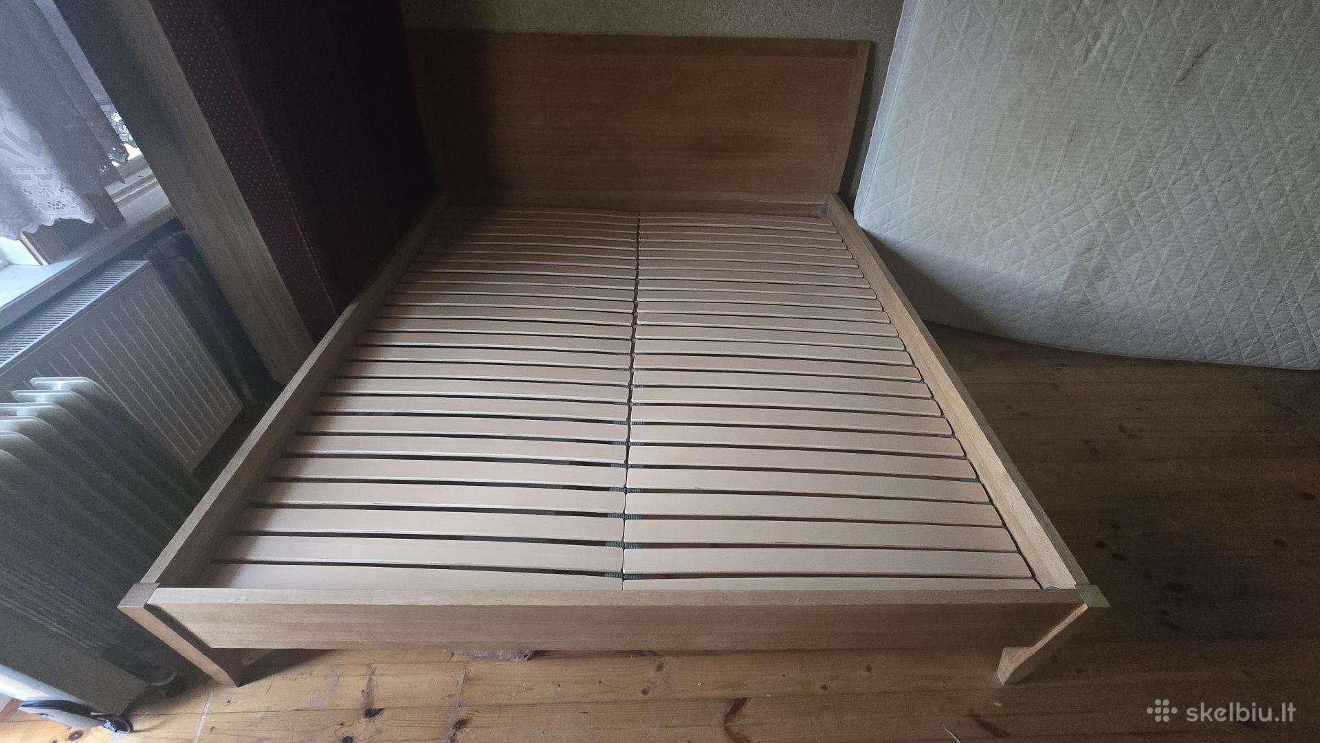 Dvigulė lova 200x180 + spinteles ąžuolo masyvo