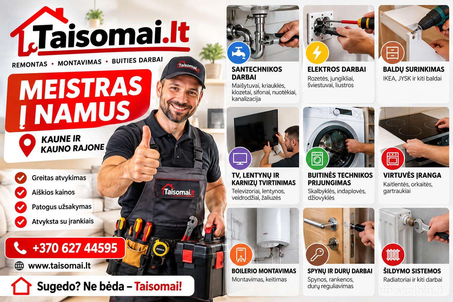 Meistras į namus – santechnikas, elektrikas