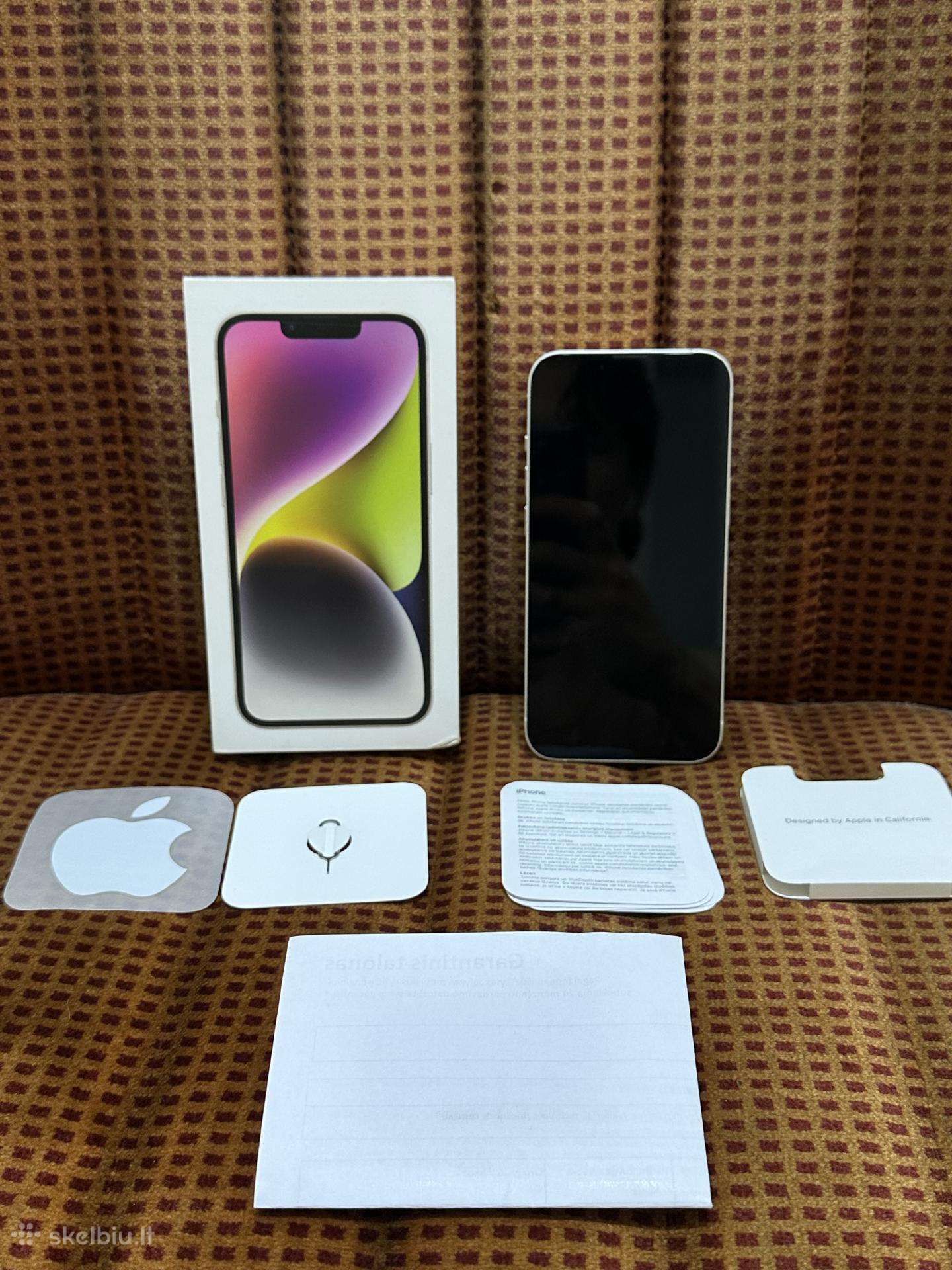 iPhone 14 128gb Starlight, 1 savininkas, su dėže