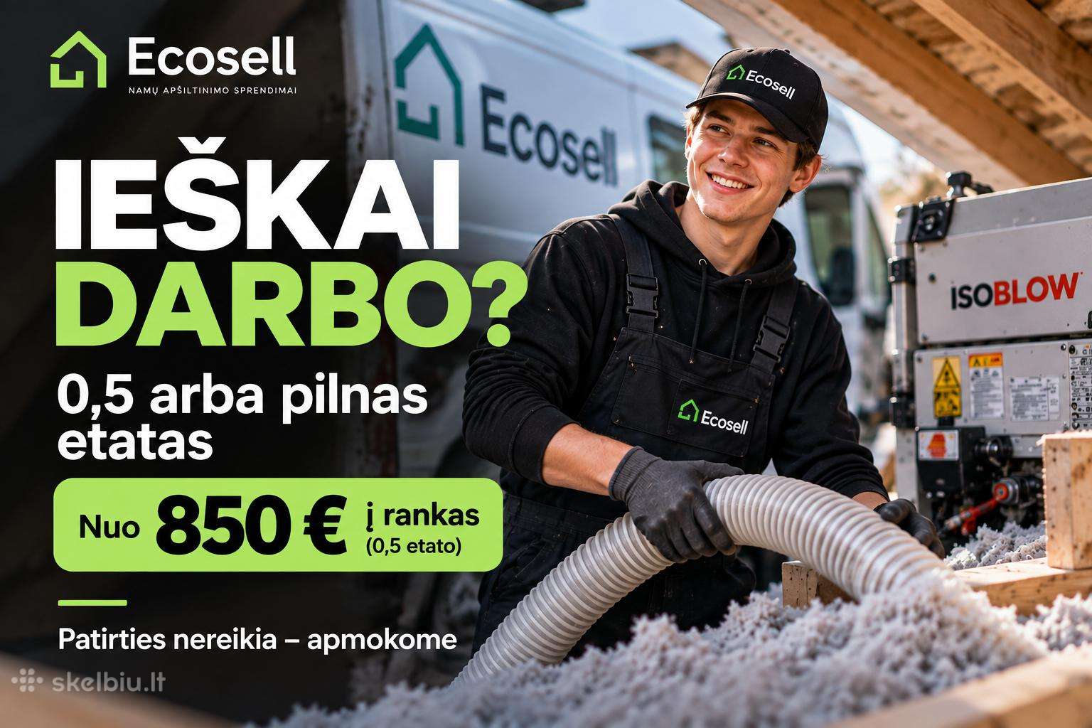 Darbas studentui 0,5 arba pilnas etatas Nuo 850 €