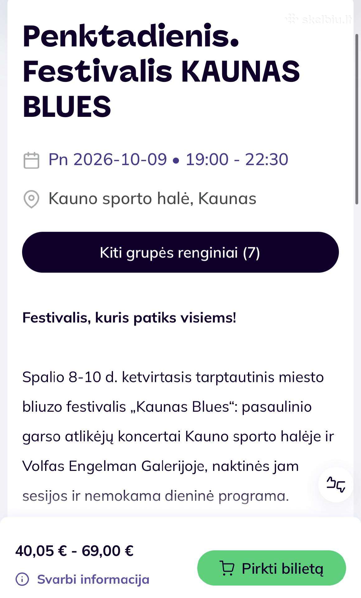 2 bilietai pigiai į Kaunas Blues penktadienį