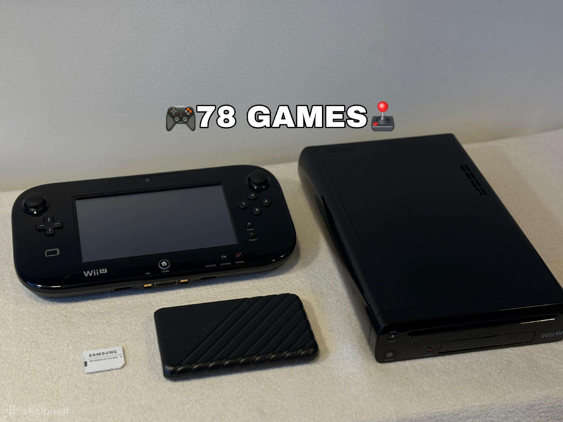 Modded! Nintendo Black Wii U 500gb HDD + 64gb msd