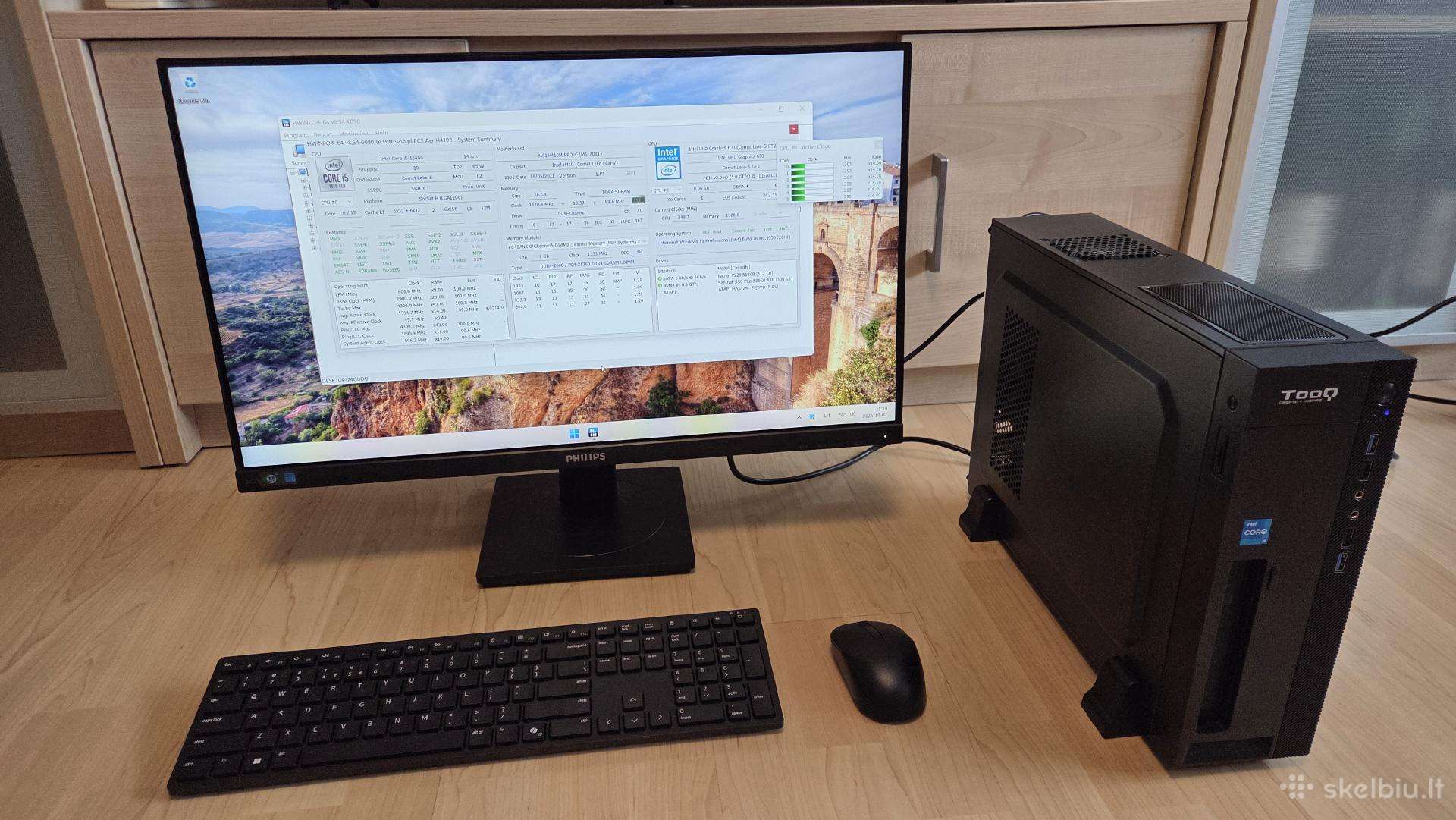 Kompiuteris Intel i5, 16gb, 1tb (komplektas)