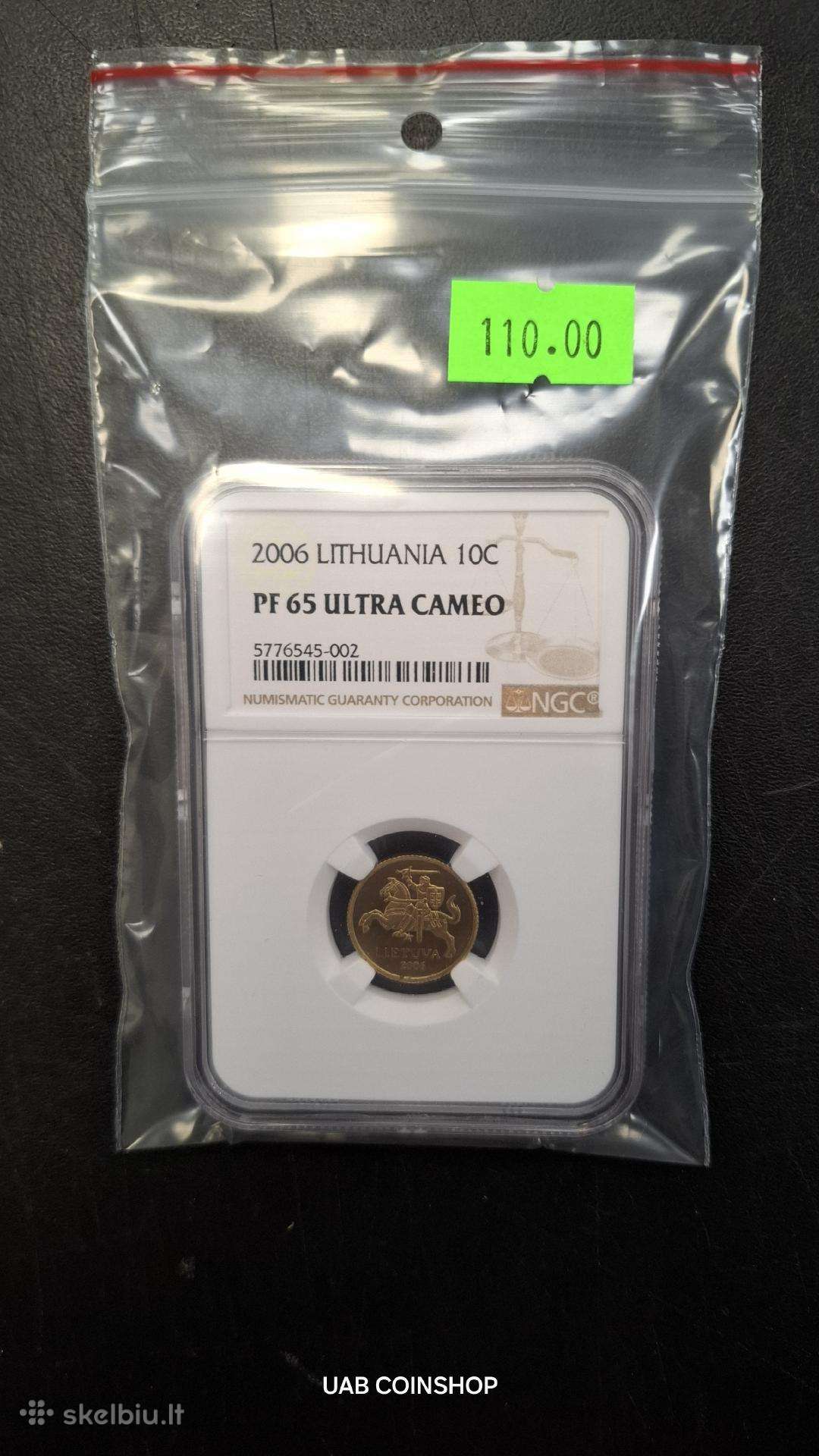2006 metų proof 10 centų