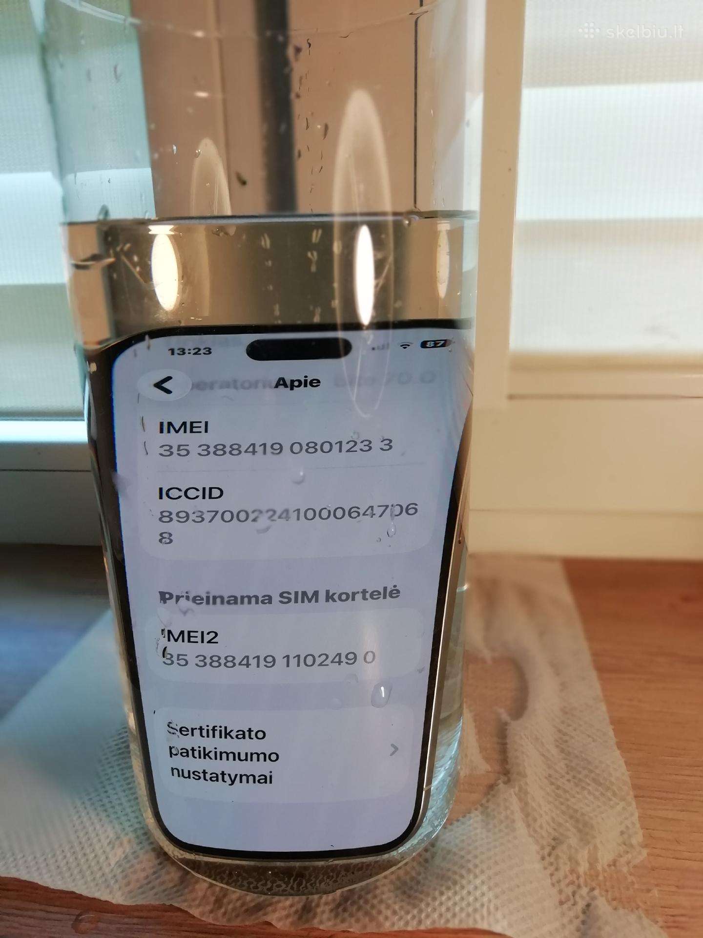 iPhone 15 pro iš Anglijos neardytas 128 GB
