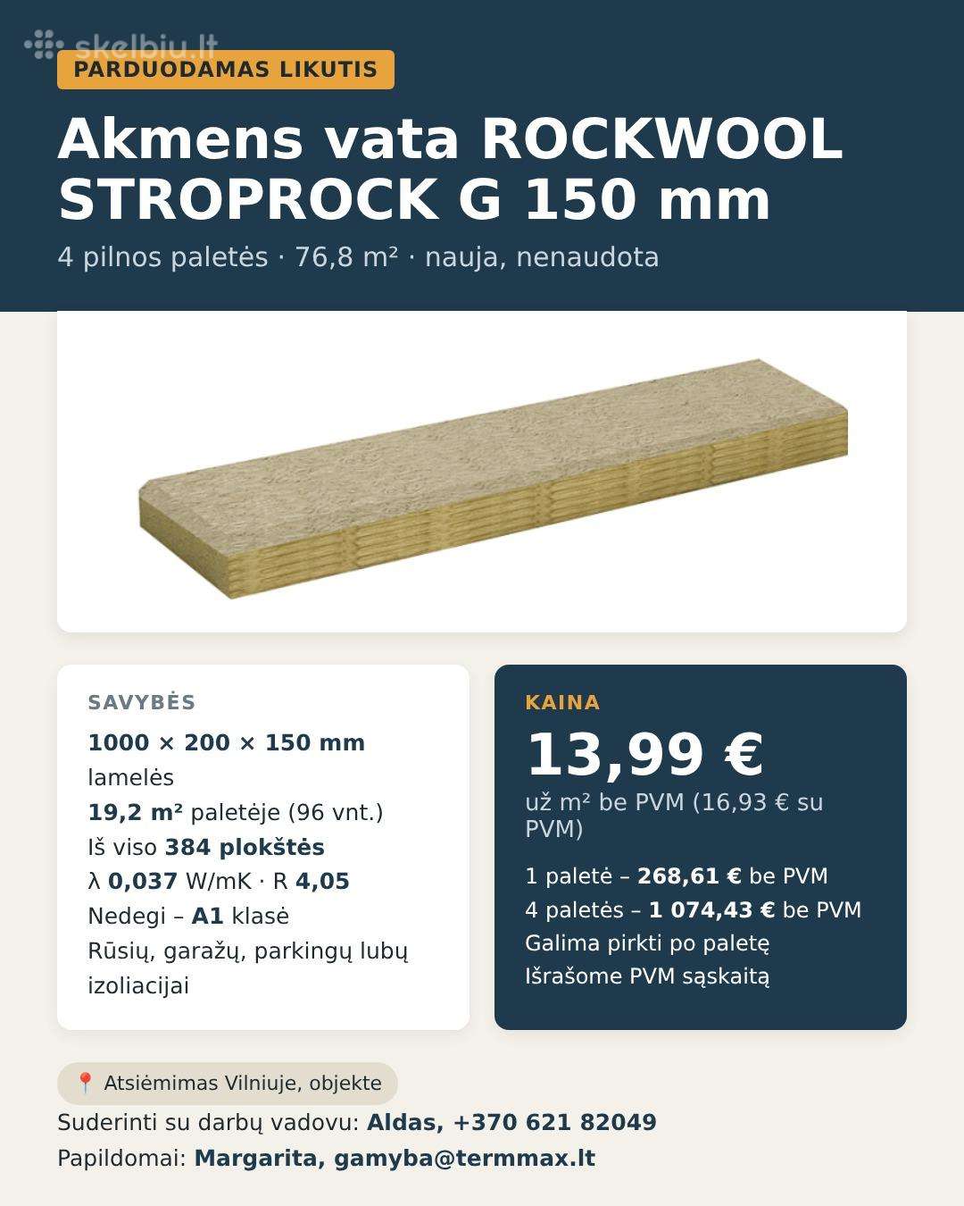 Akmens vata Rockwool Stroprock G 150 mm