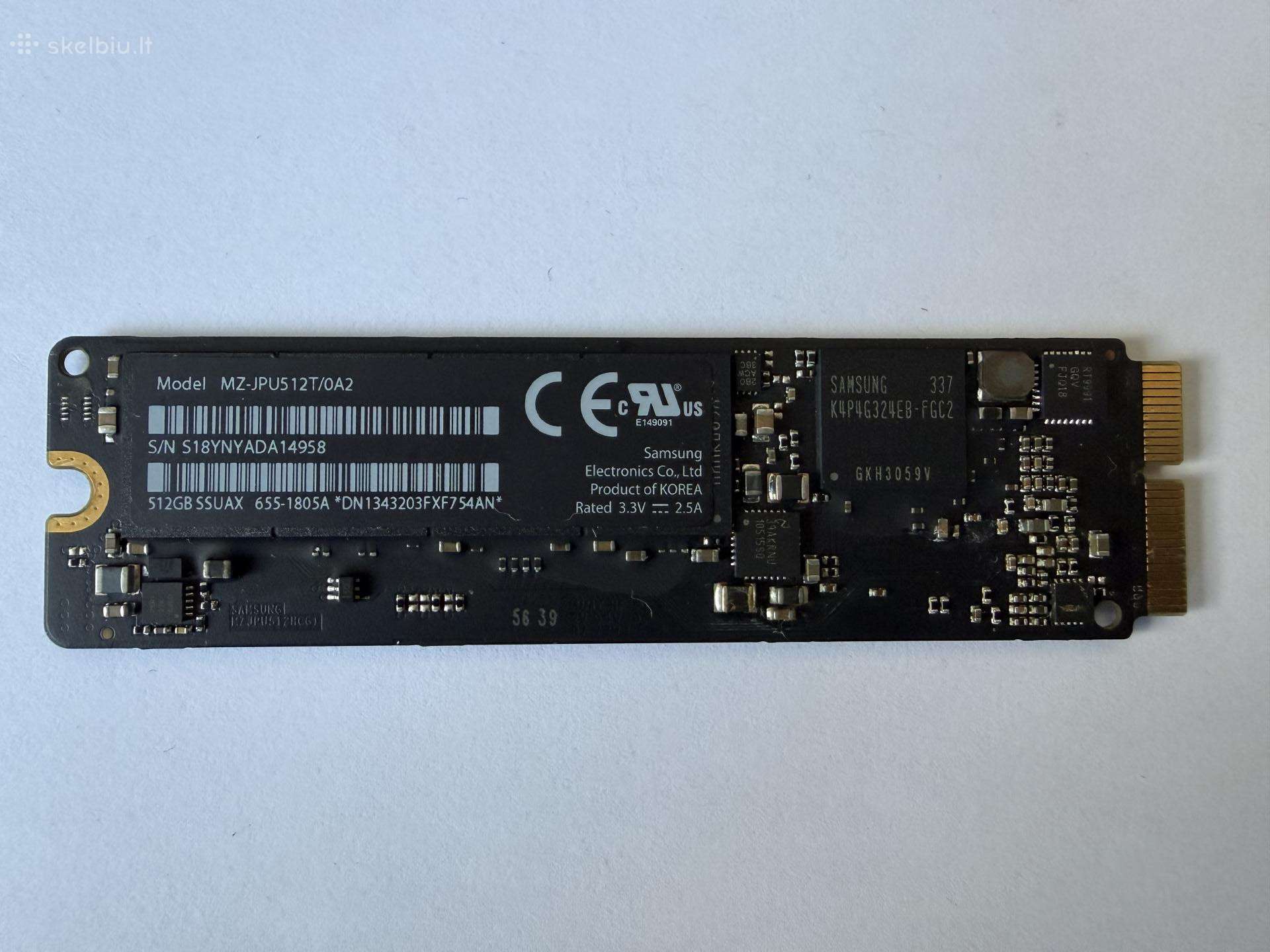 Apple SSD Pcie 256, 512 GB (iš Macbookair)