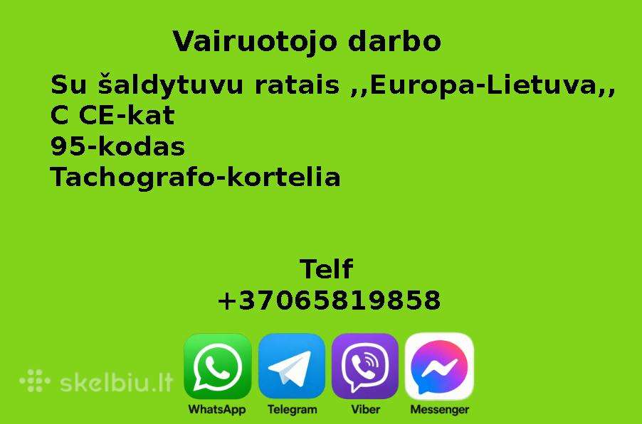 C-CE-kat vairuotojo darbo