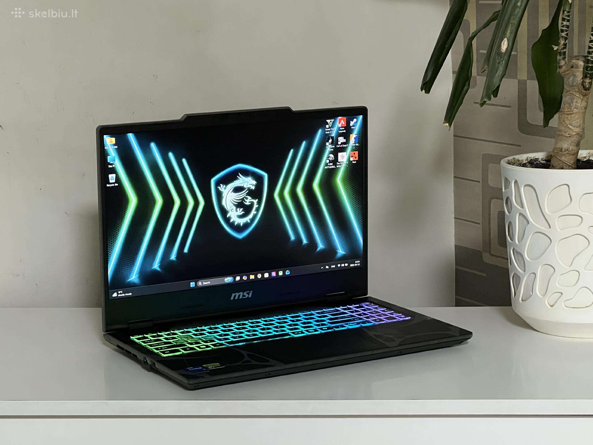 Parduodamas Msi Cyborg su Rtx 5050, I5-13k, 144hz.