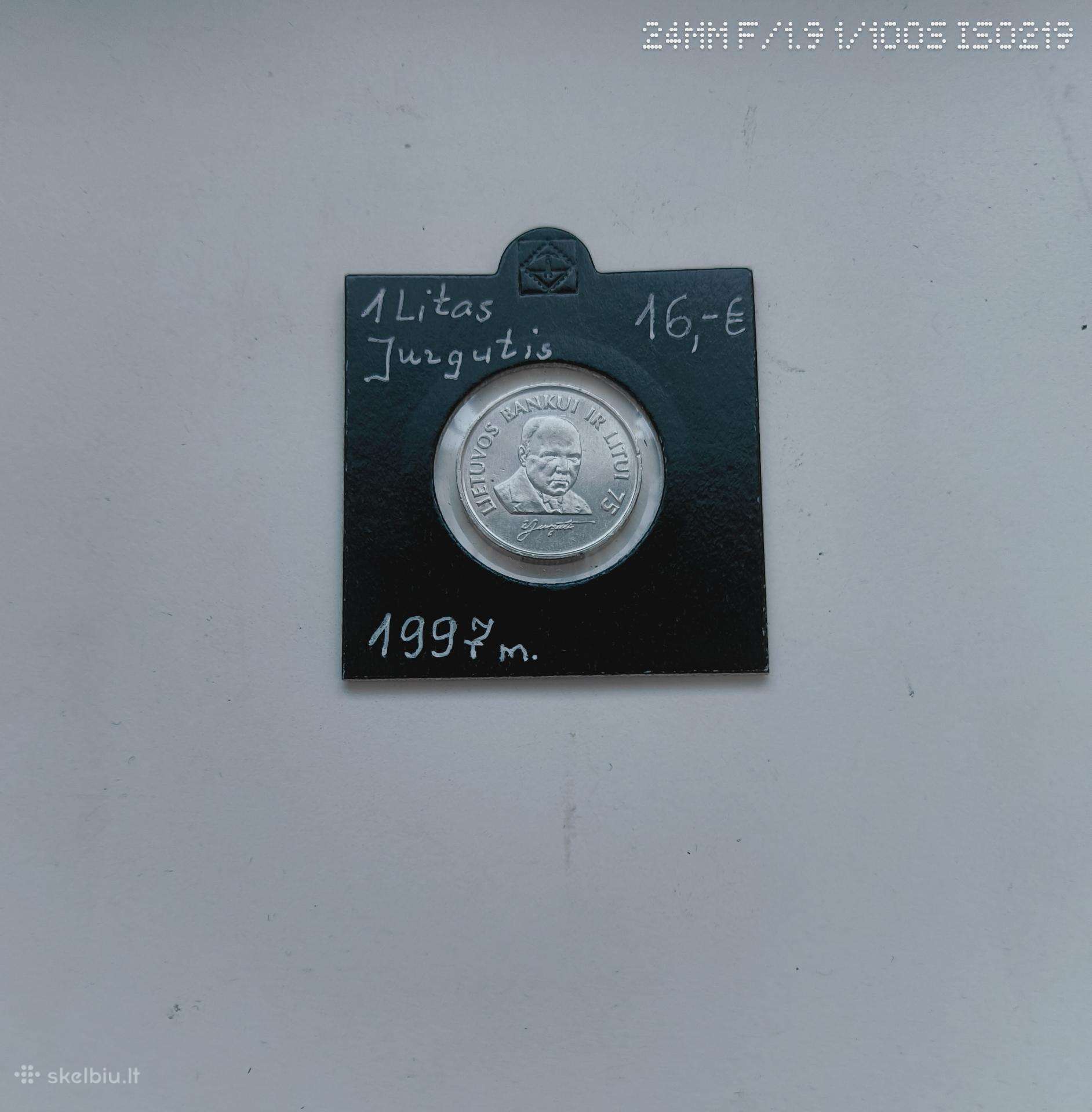 1 Litas Jurgutis 1997 m - Originalas. Gero Stovio.