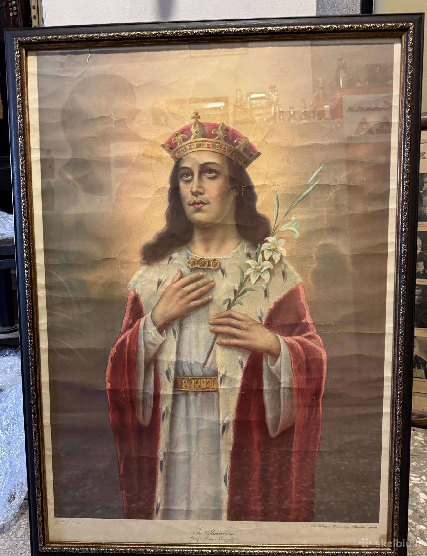 Didelis tarpukario plakatas Šv.kazimieras Didysis