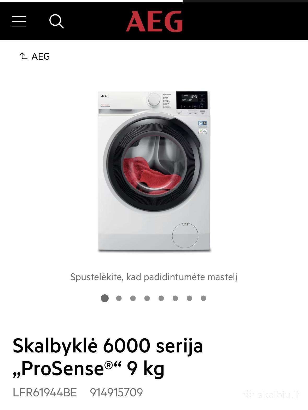 Skalbimo mašina Aeg Lfr61944be