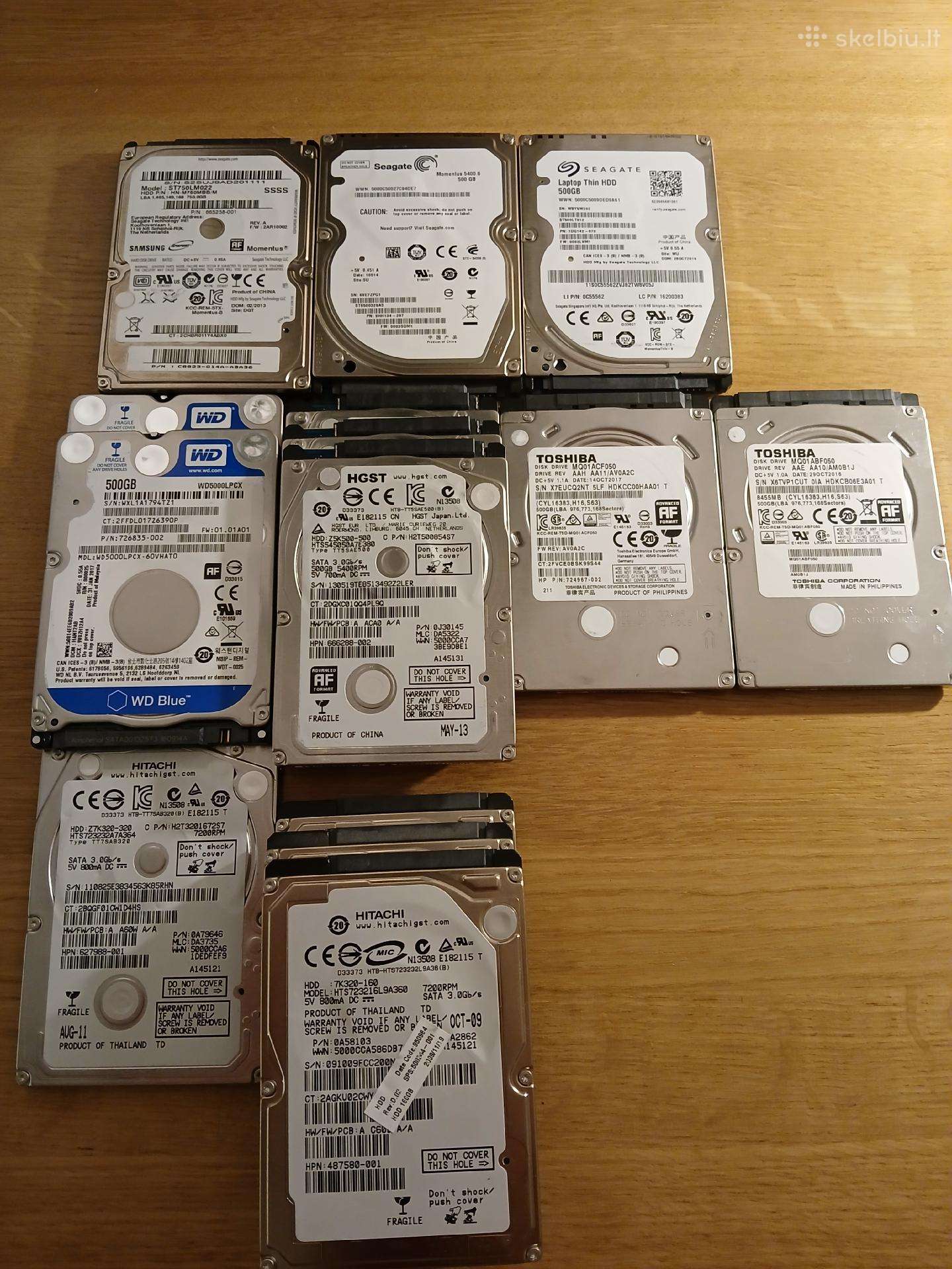 Parduodami įvairūs 2.5 HDD diskai