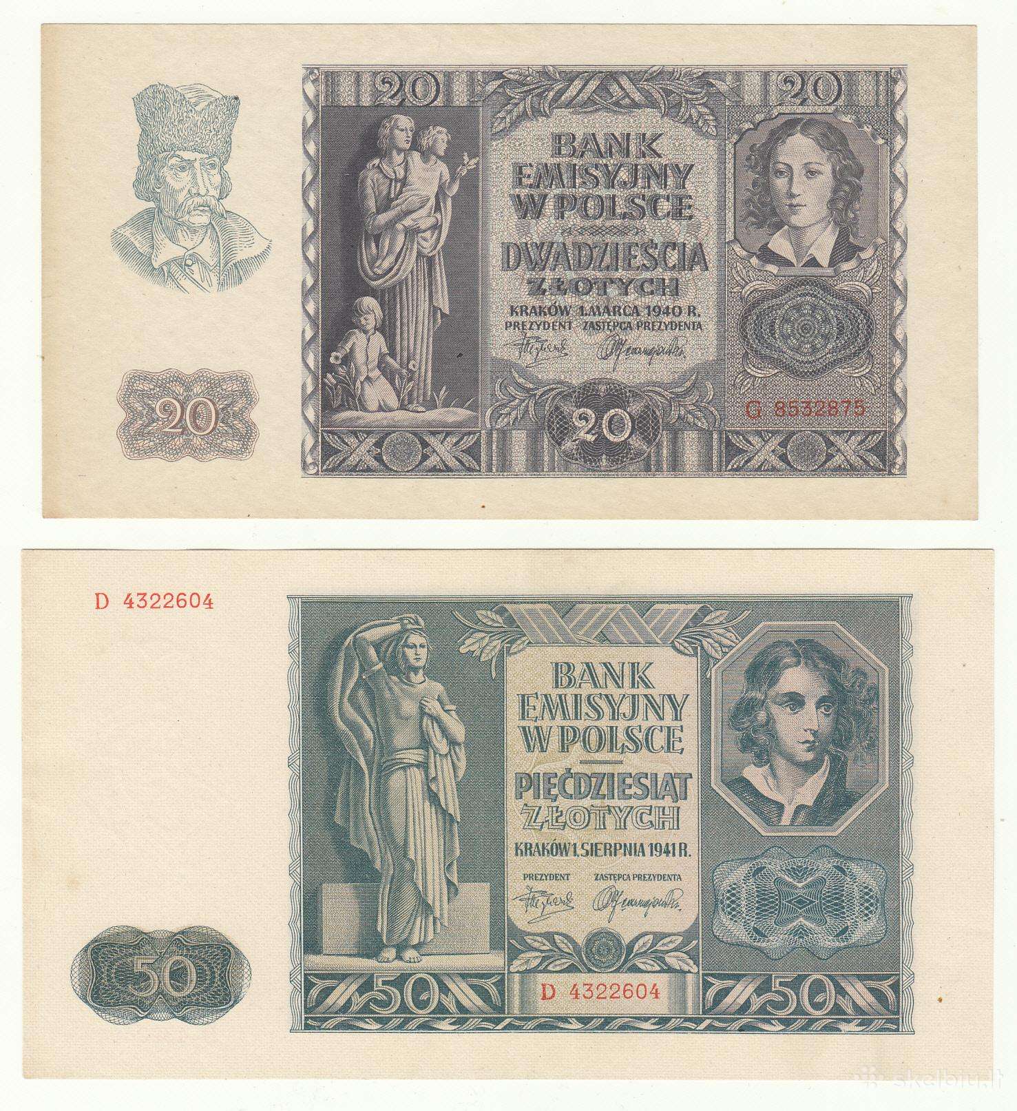 Lenkija 20 ir 50 zlotų