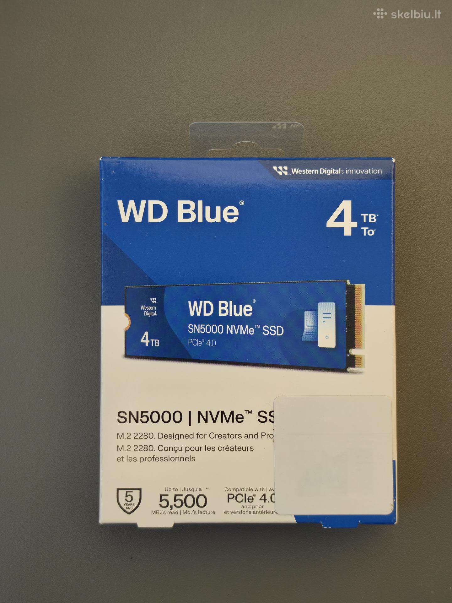 Naujas Wd Blue Sn5000 4 TB M.2 Nvme SSD