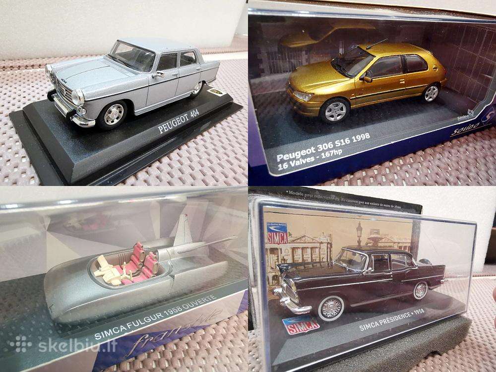 1:43 Prancūziškų (Peugeot, Simca) Automodeliai