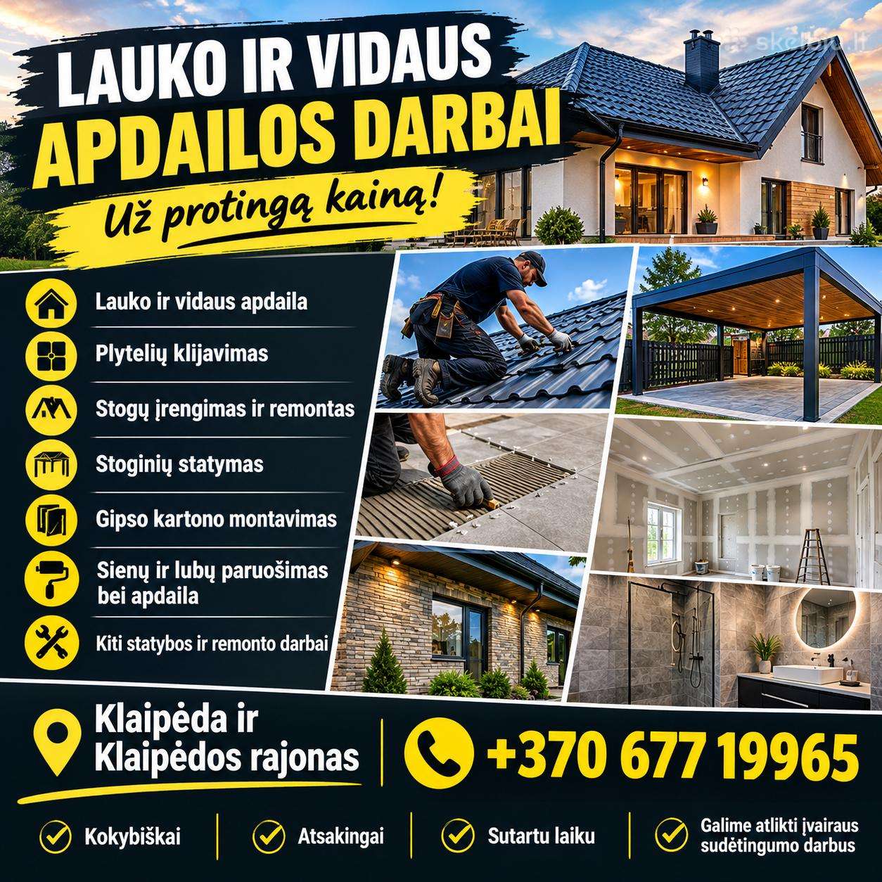 Lauko Ir Vidaus Apdailos Darbai – Klaipėda