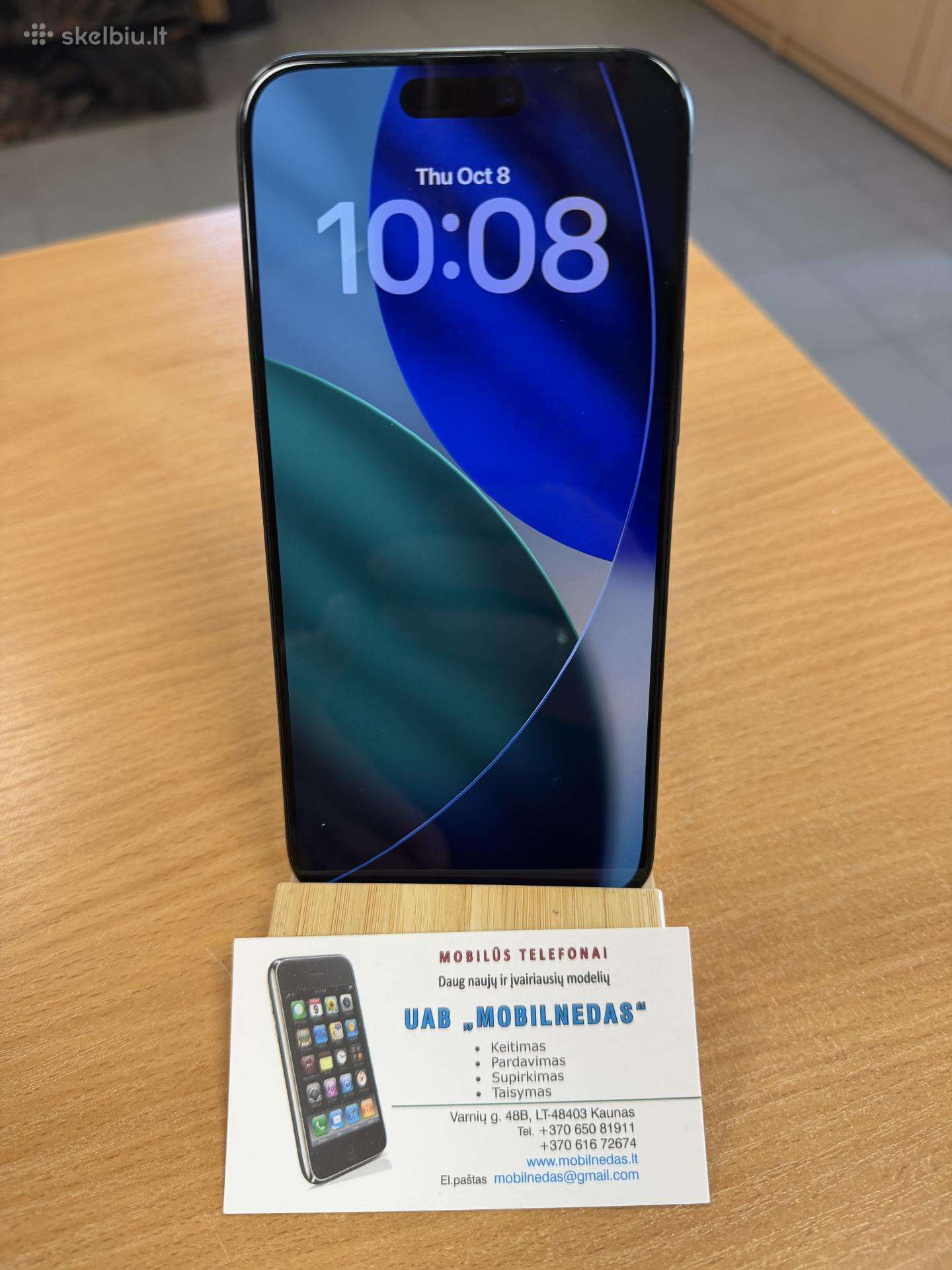 iPhone 15 Pro Max 256gb Black Kaina 550eur