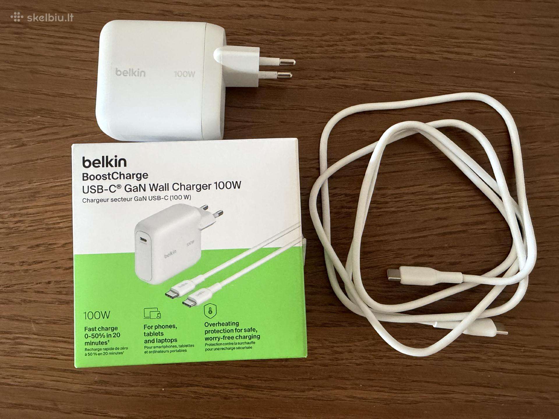 Belkin 100w Gan įkroviklis su usb-c laidu