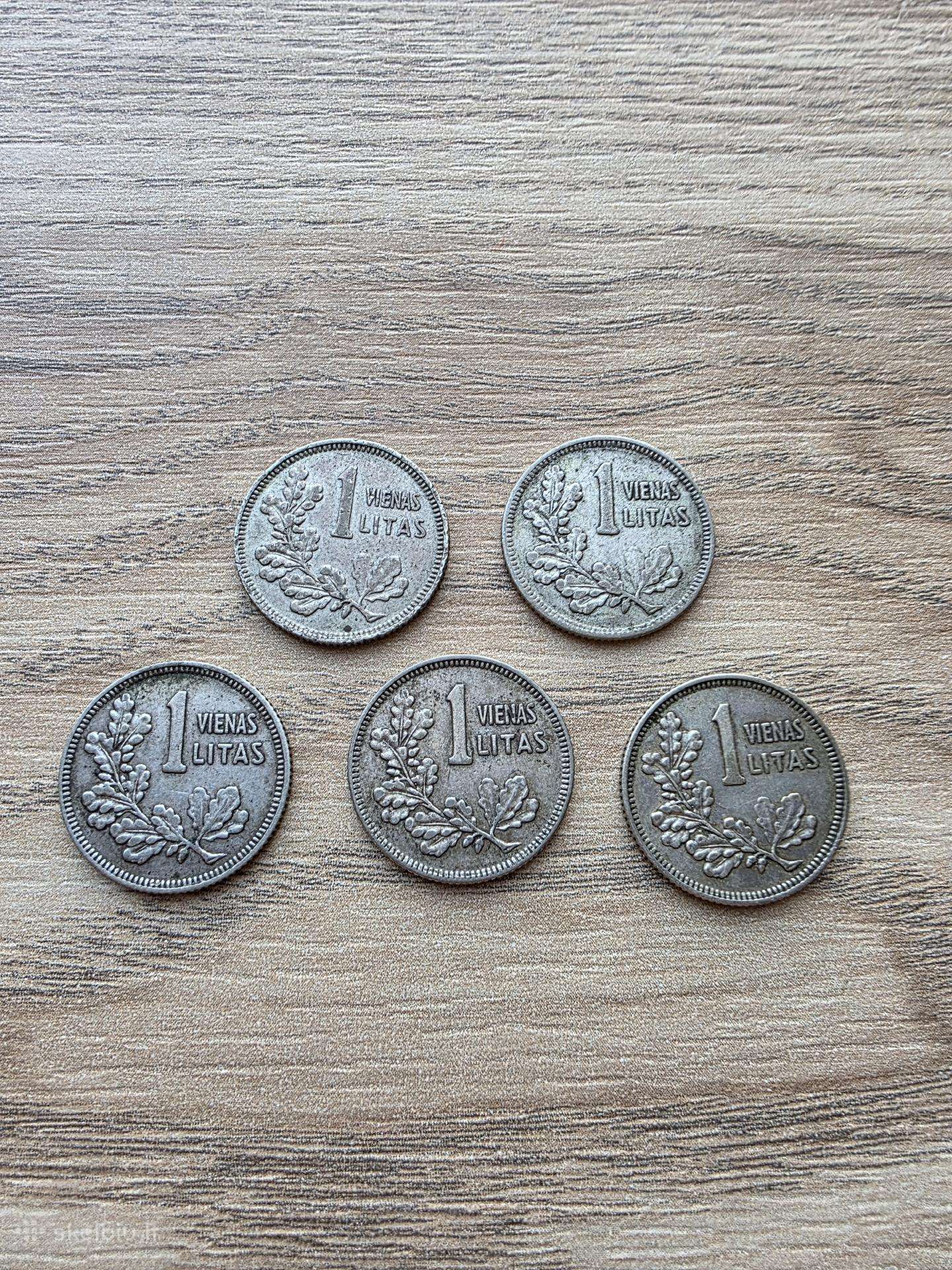 1925 metų smetoniški 1 litai Sidabras