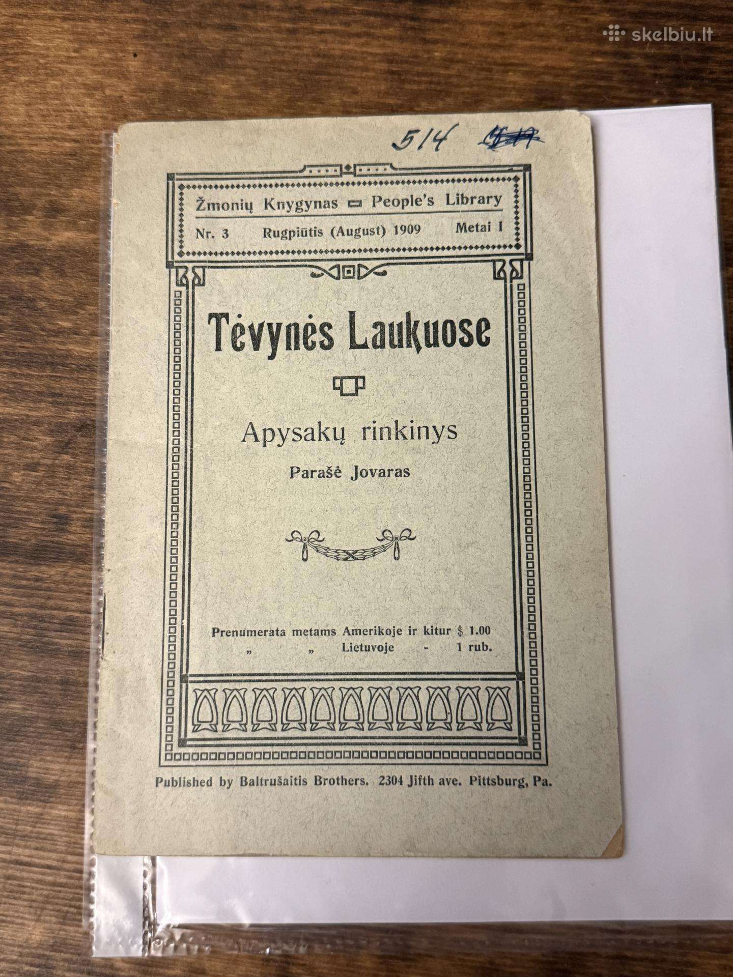 Tėvynės laukuose 1909 m.