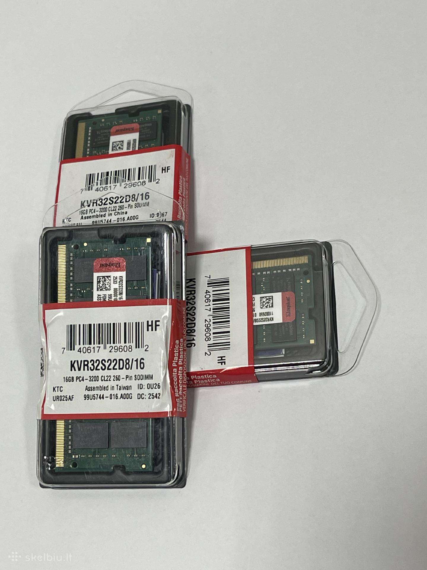Nauji 16gb Ddr4 sodimm Kingston 3200 su garantija