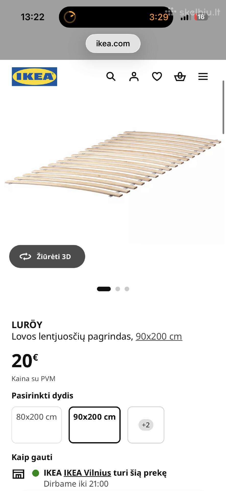 Naujos Lovos grotelės Luröy 90*200