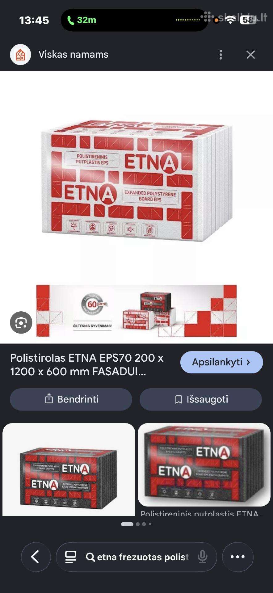 Palisterolas etna po 40 e pakas yra apie 60 paku