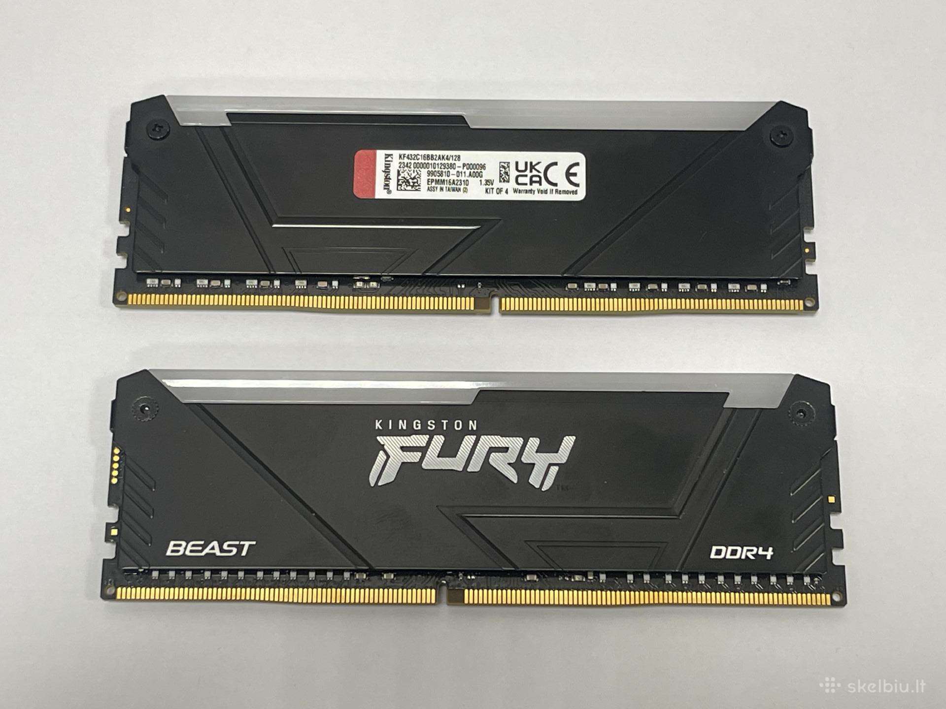 Kingston Fury Beast Rgb 32gb Ddr4 x2 su garantija
