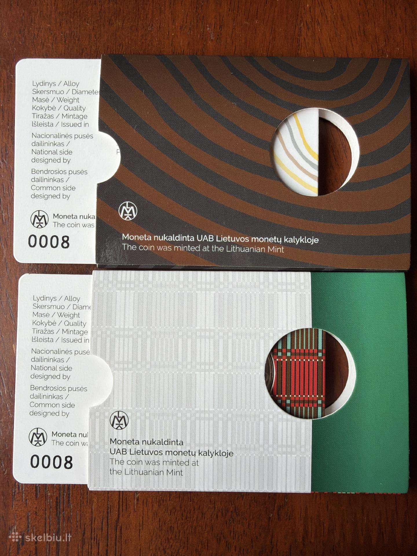 2 eur. monetos vienodais serijos numeriais