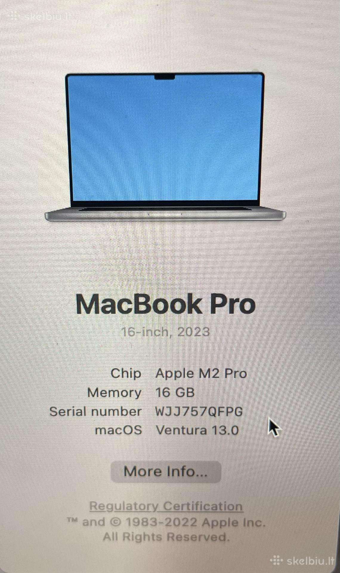 MacBook M2 Pro, 16-inch, 16gb