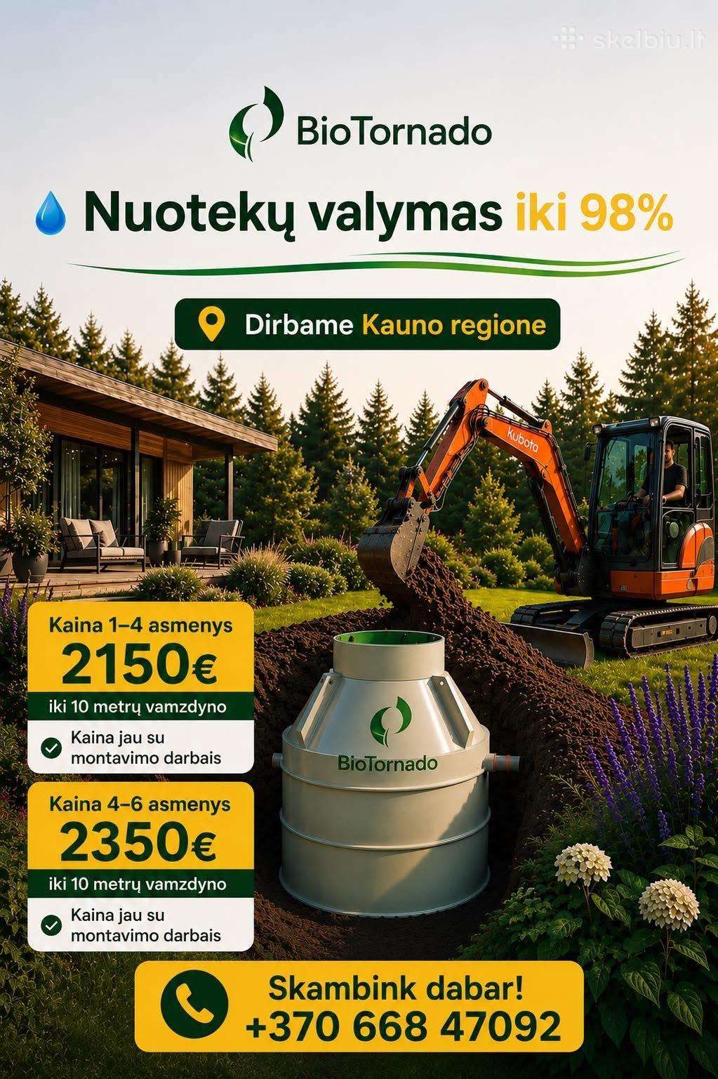 Nuotekų valymo įrenginiai montavimas