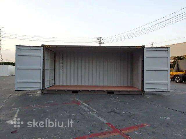 20 pėdų jūrinis konteineris su atvira šonine talpa