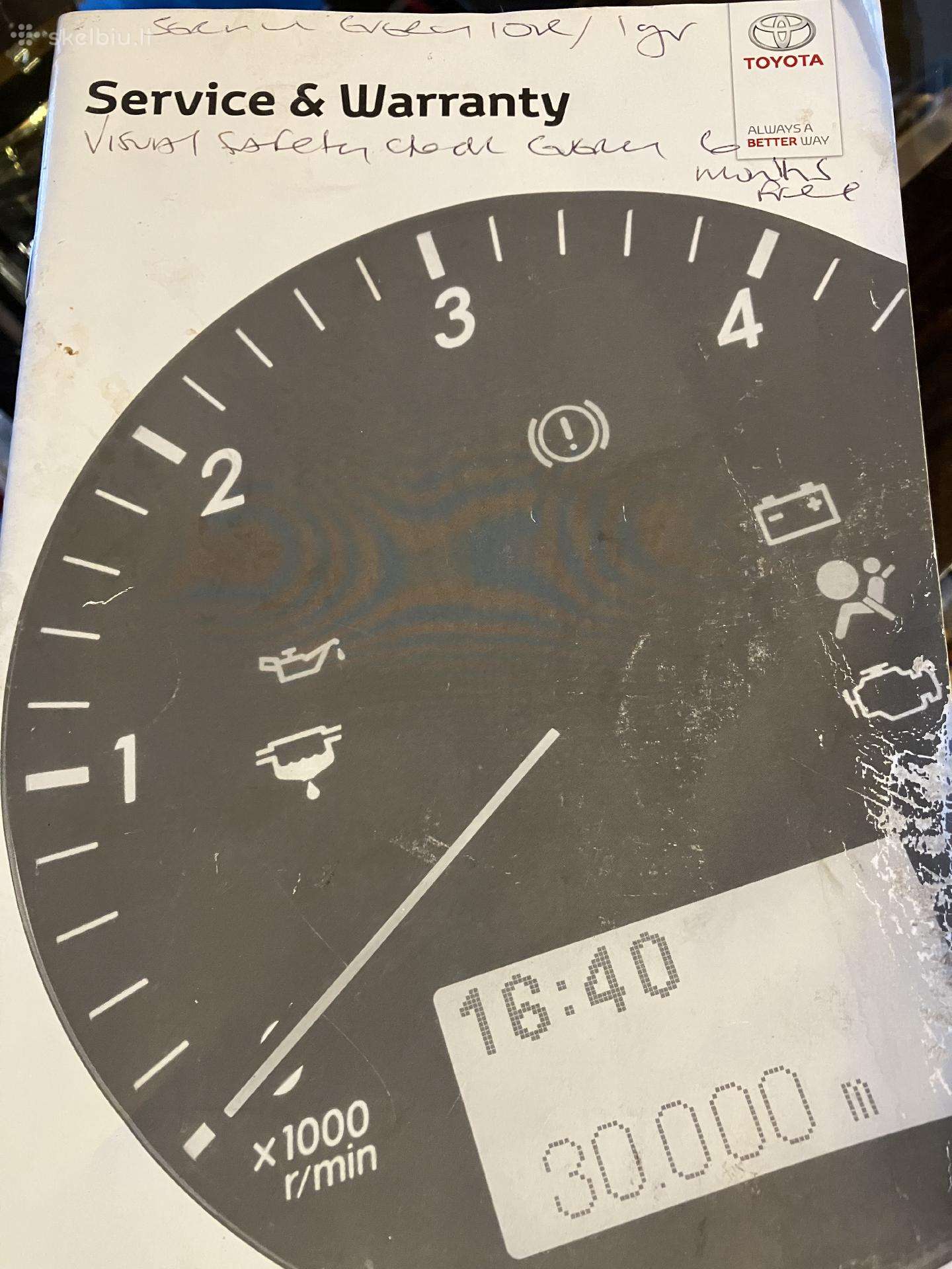 Toyota serviso knygele iki 90k km