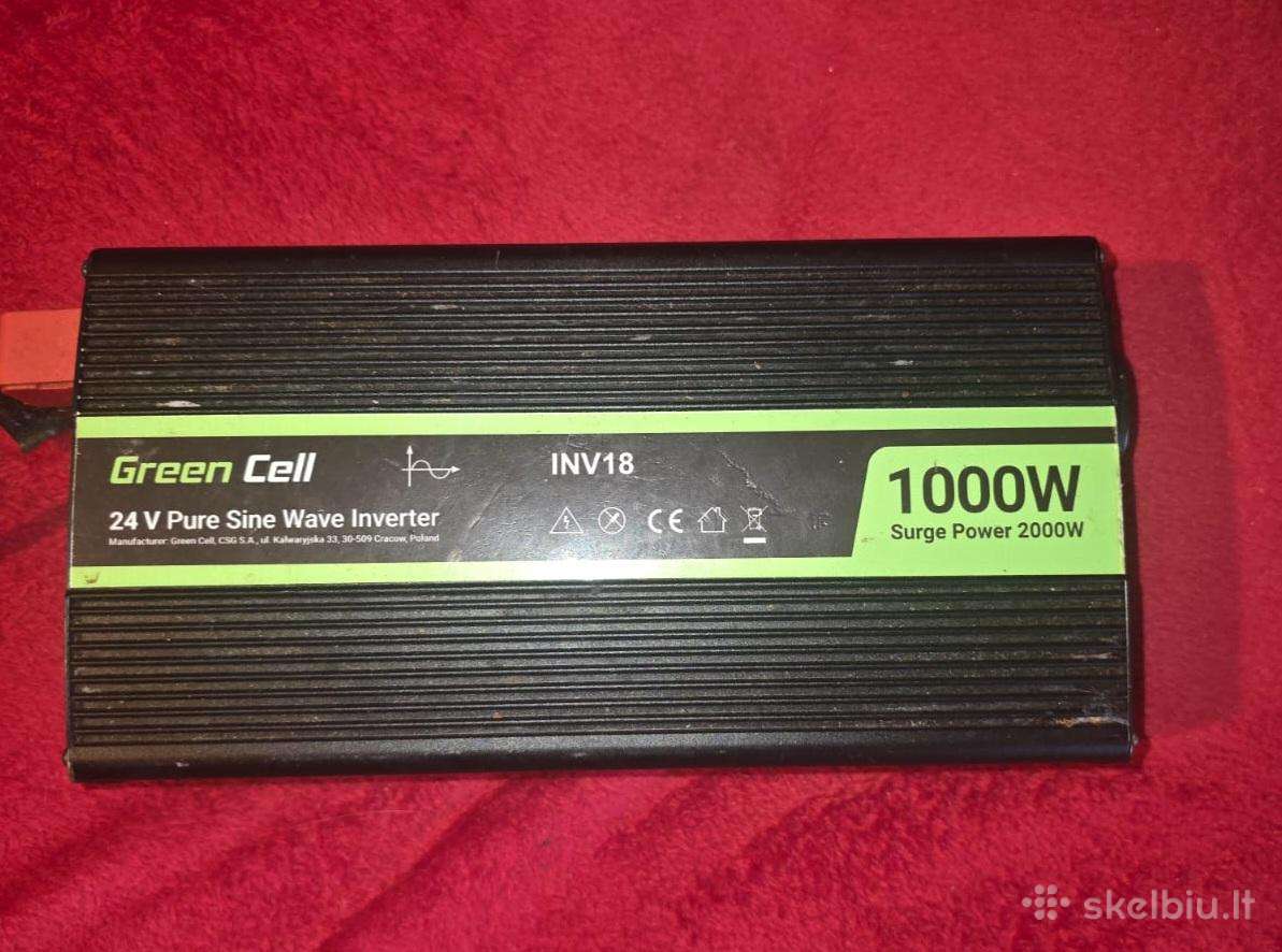 Inventeris 24v grynas sinusas,galia 1000w. /2000w