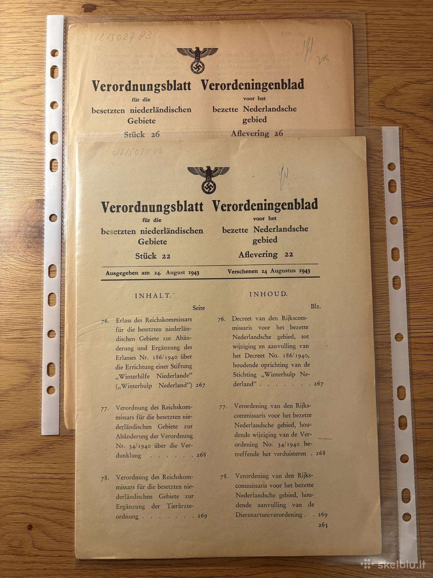Verordnungsblatt / Verordeningenblad / WWII Reich