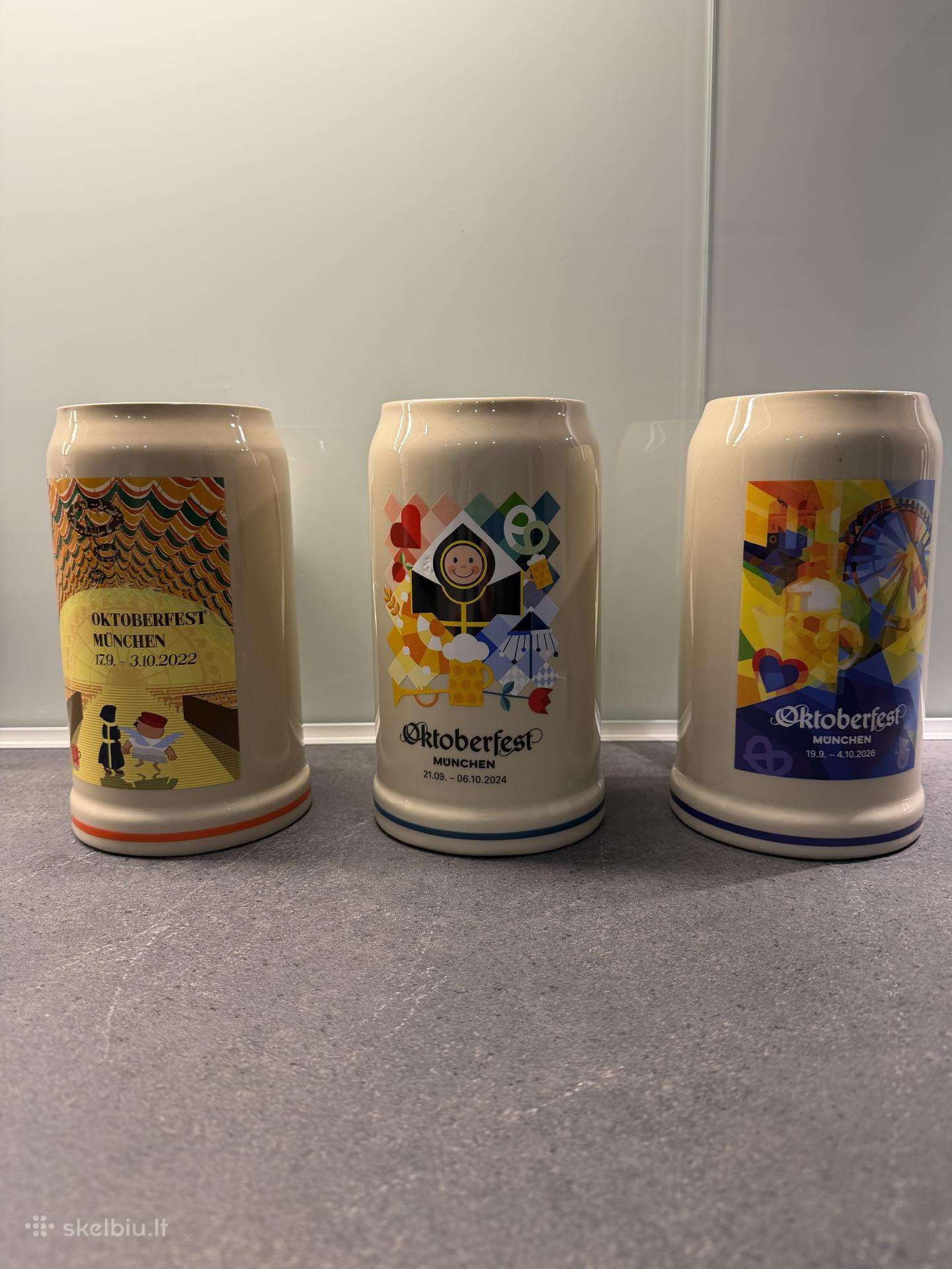 Kolekciniai Oktoberfest alaus bokalai