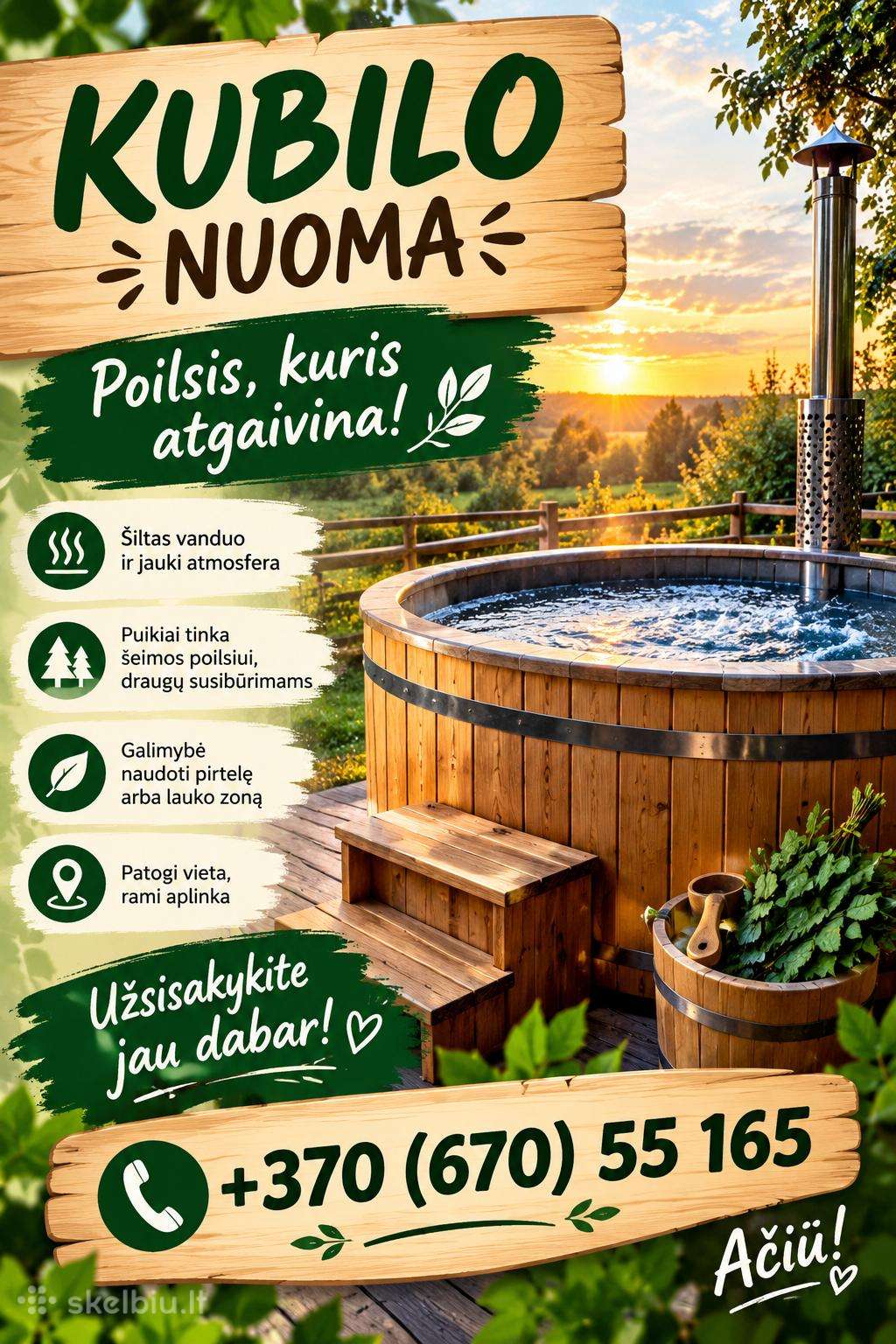 Mobilaus kubilo ir pirties Nuoma