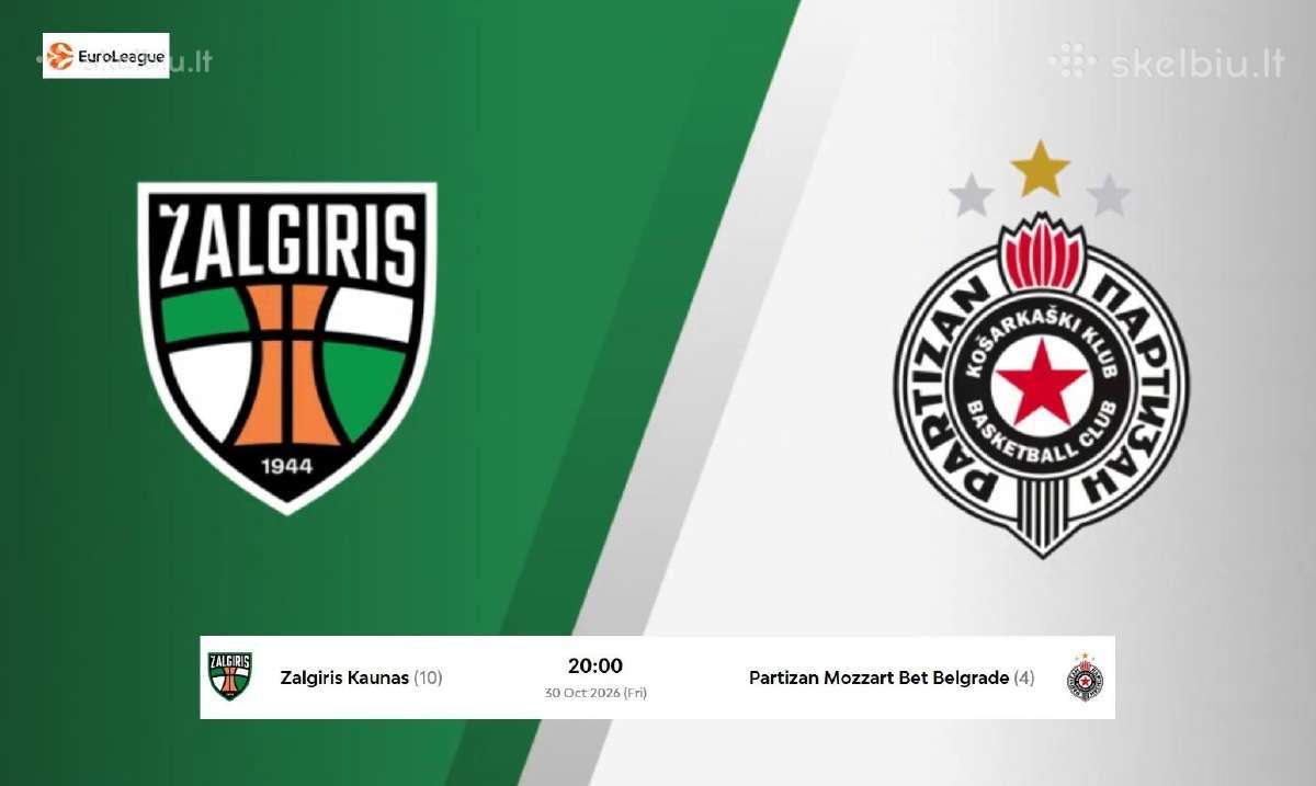 4 bilietai į Žalgiris-partizan spalio 30 d