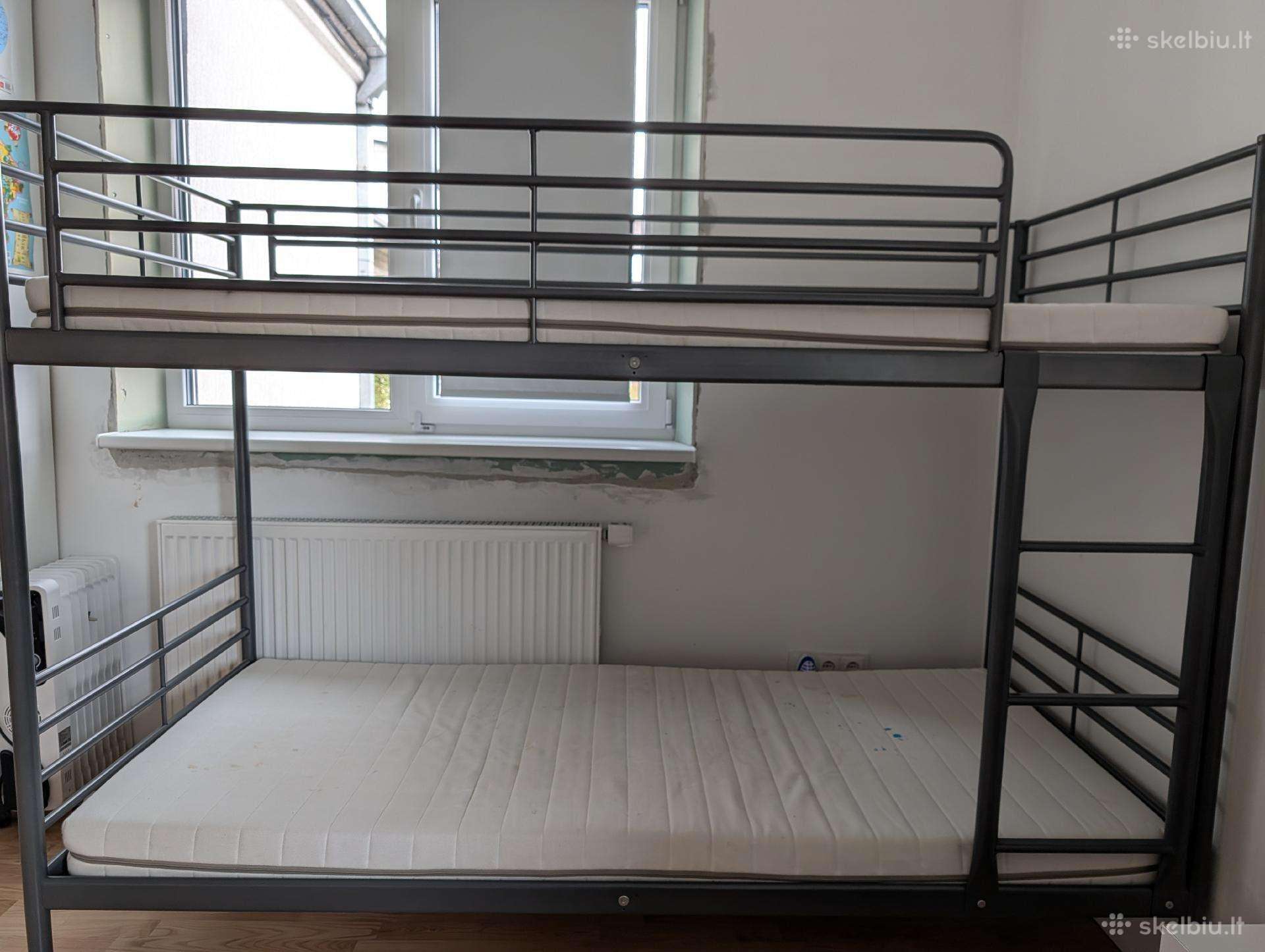 Dviaukštė Ikea lova svarta