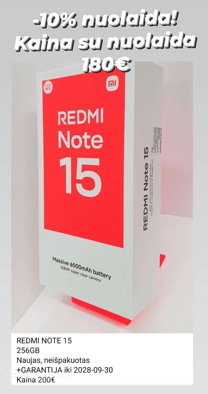 Redmi Note 15 Naujas, Neišpakuotas